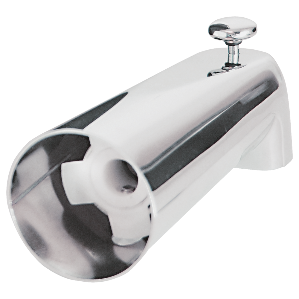 Caño de bañera universal con desviador de montaje en pared cromado EZ-FLO 15069