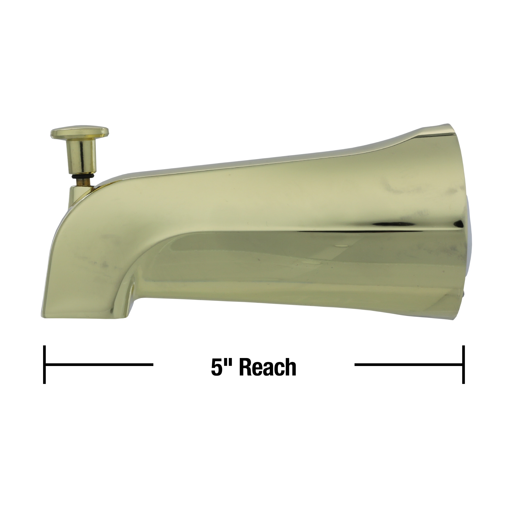 Caño para bañera con diverter en latón pulido de ajuste universal Danco 89265