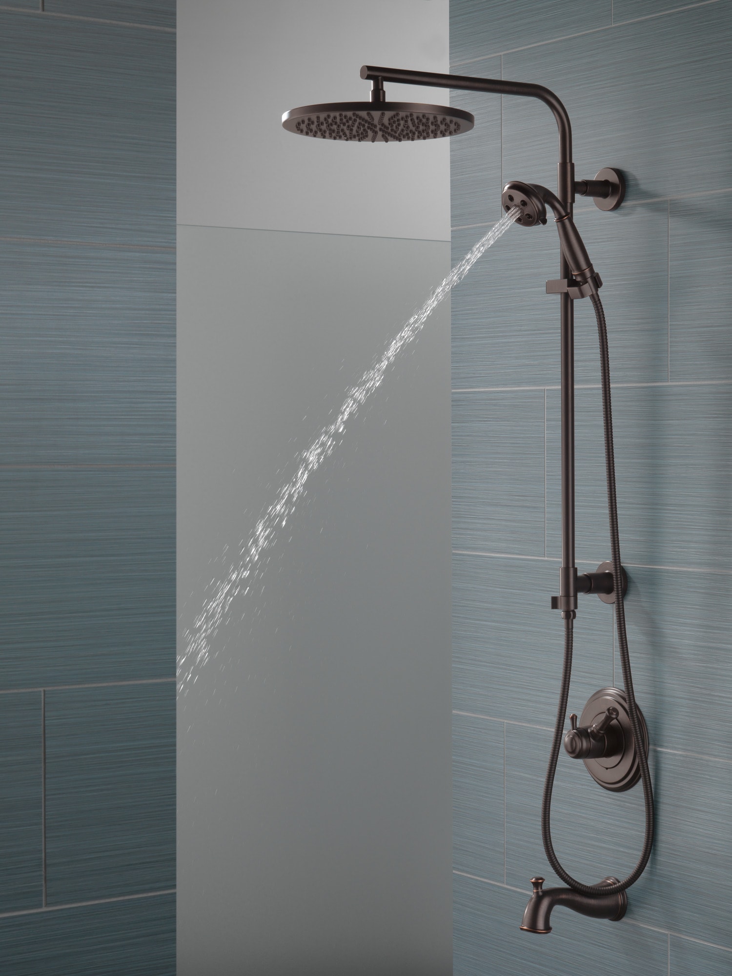 Caño para bañera con diverter universal en bronce aceitado Delta RP72565RB