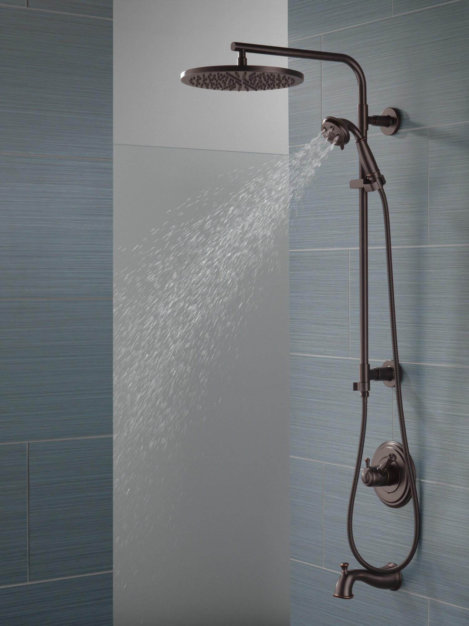 Caño para bañera con diverter universal en bronce aceitado Delta RP72565RB