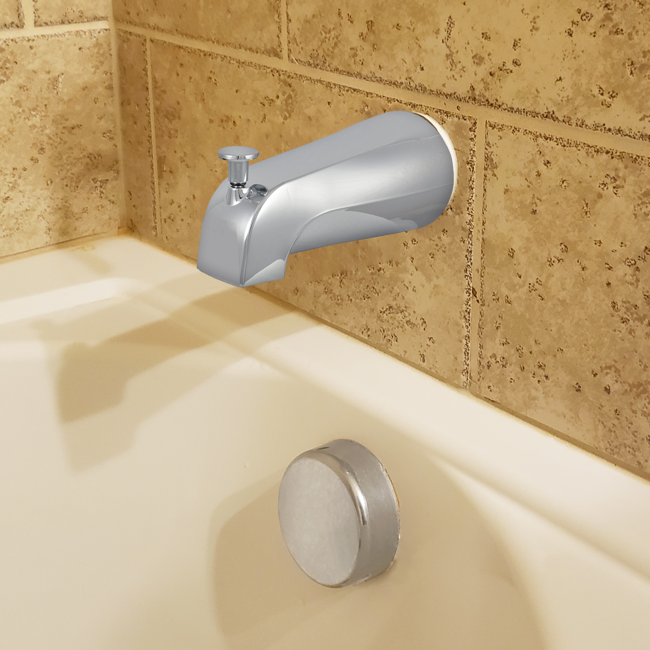 Caño para tina cromado con desviador universal Danco 88703
