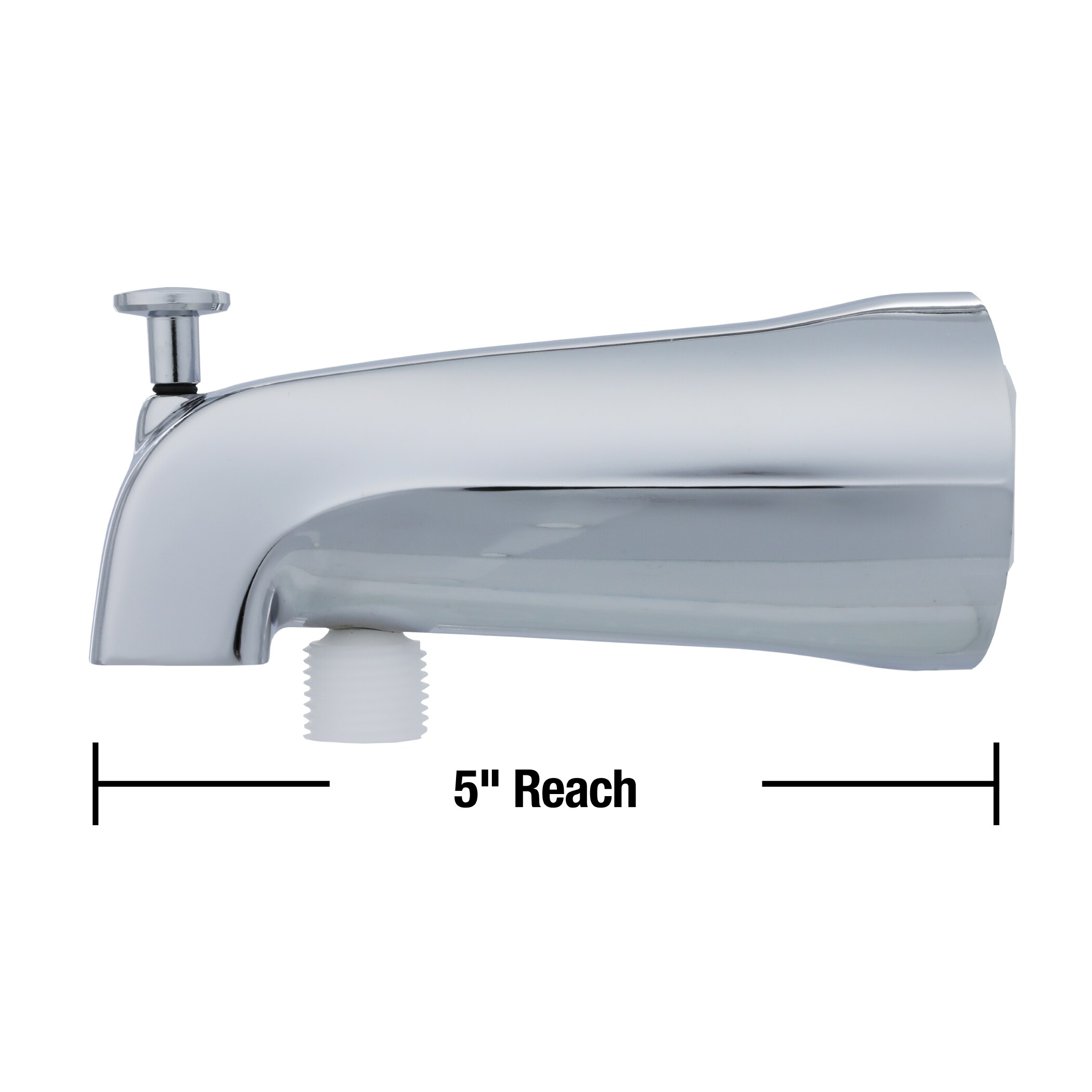 Caño de bañera cromado con desviador de ajuste universal Danco 89266