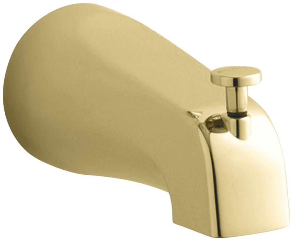 Caño para tina con desviador montado en la pared de latón pulido vibrante KOHLER Coralais 15136-S-PB de ajuste universal