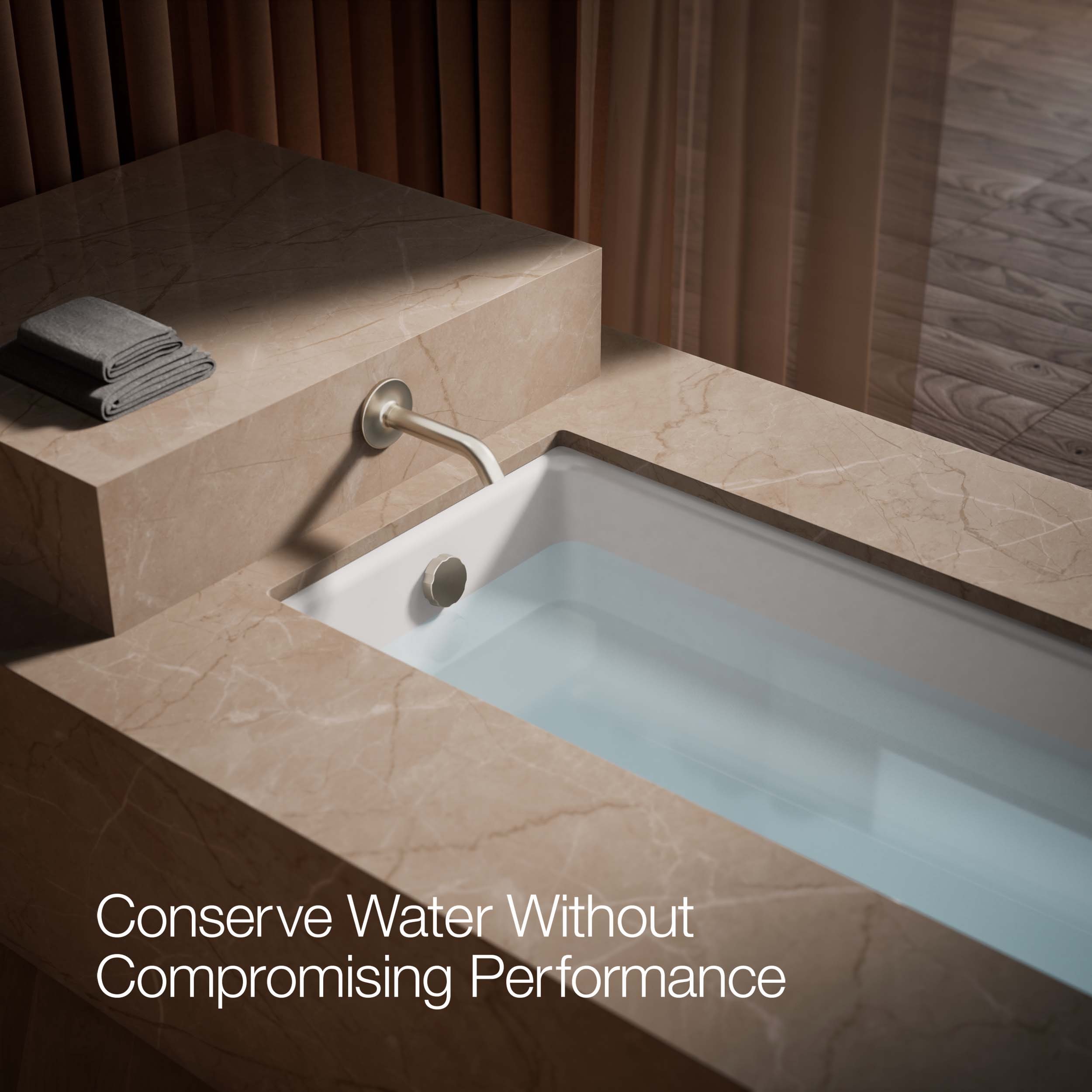 Caño de bañera para montaje en pared KOHLER Purist en Níquel Cepillado Vibrante de Ajuste Universal 14426-BN