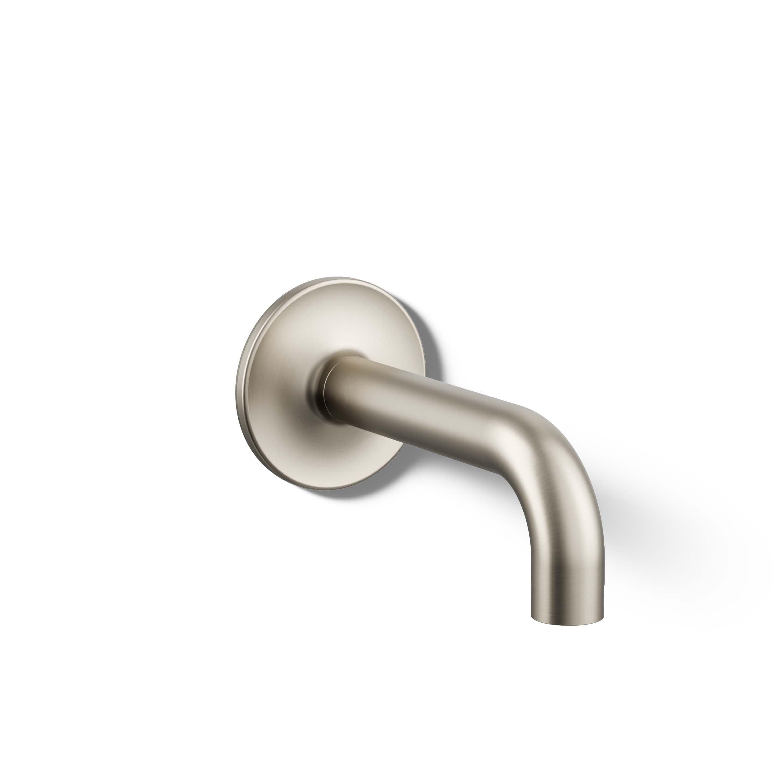 Caño para bañera de montaje en pared en níquel cepillado vibrante Purist de KOHLER con ajuste universal 14427-BN