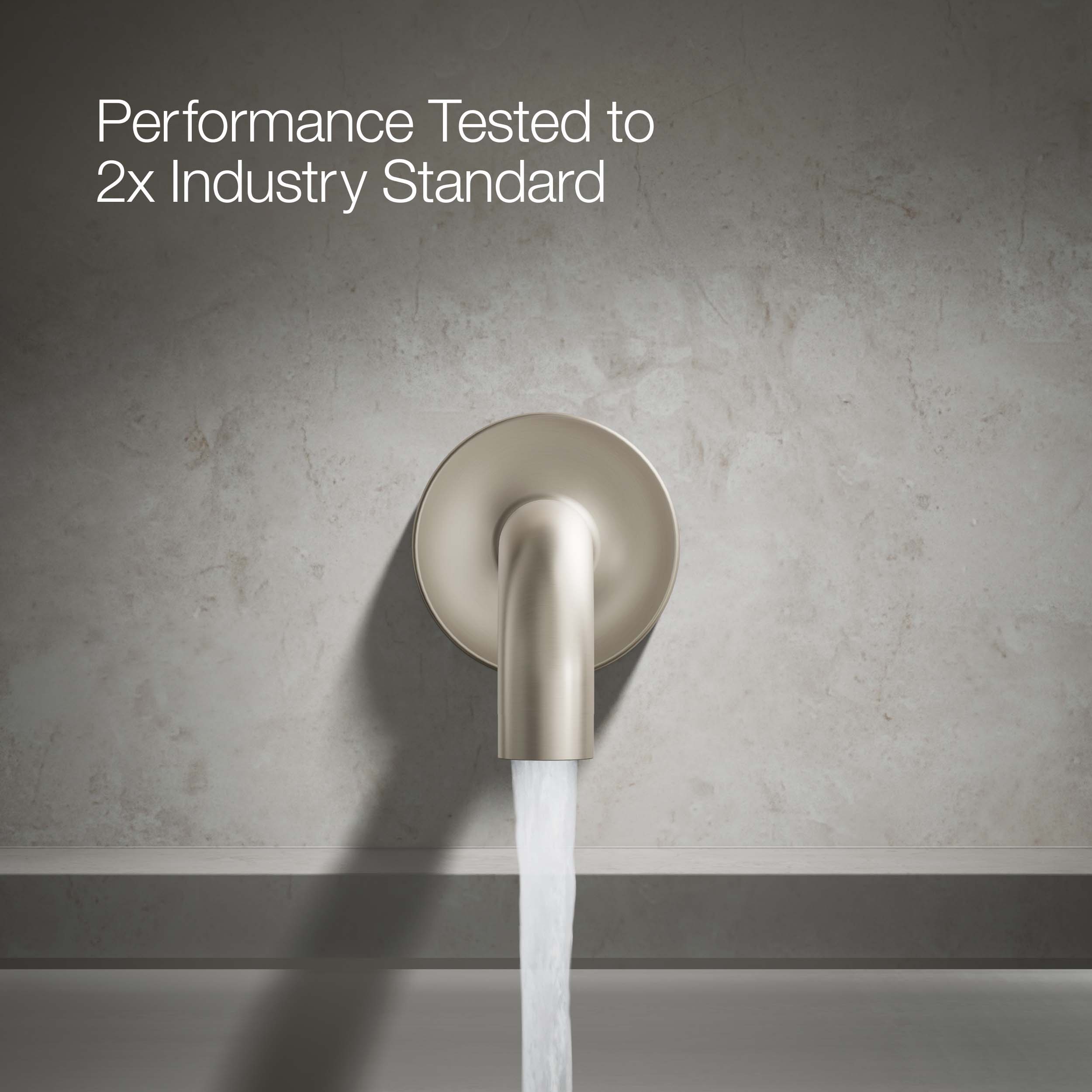 Caño para bañera de montaje en pared en níquel cepillado vibrante Purist de KOHLER con ajuste universal 14427-BN