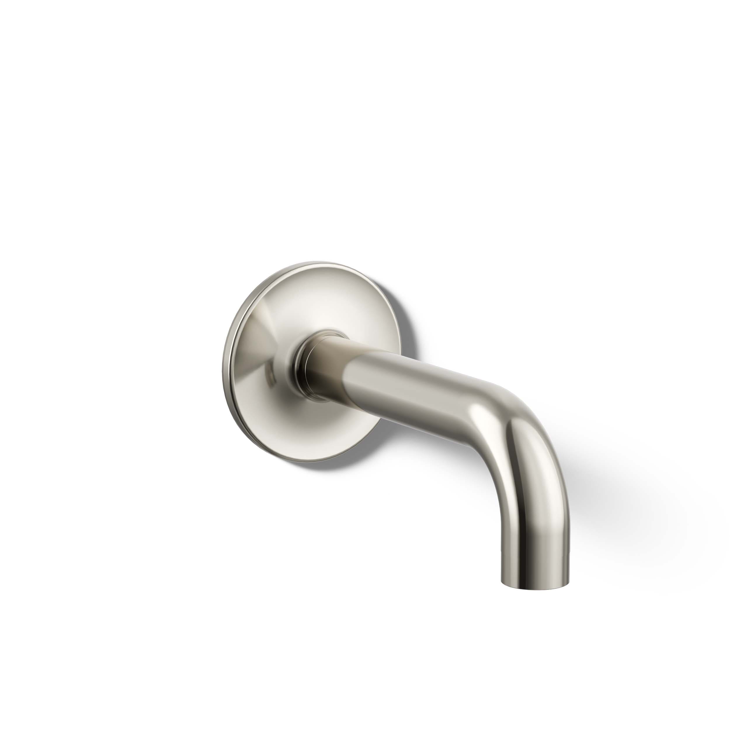 Caño para bañera de montaje en pared en níquel pulido vibrante Purist de KOHLER con ajuste universal - 14427-SN