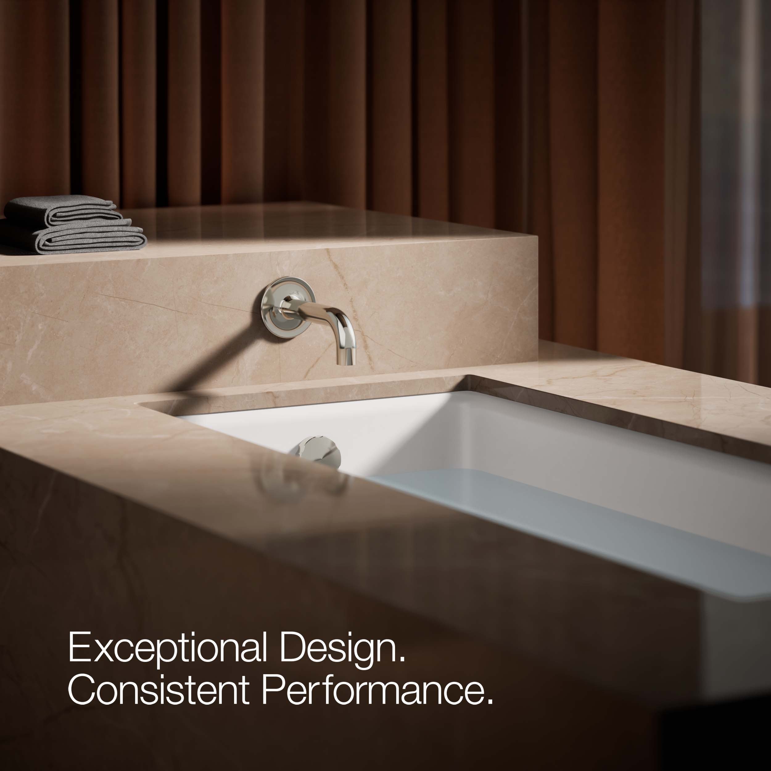 Caño para bañera de montaje en pared en níquel pulido vibrante Purist de KOHLER con ajuste universal - 14427-SN