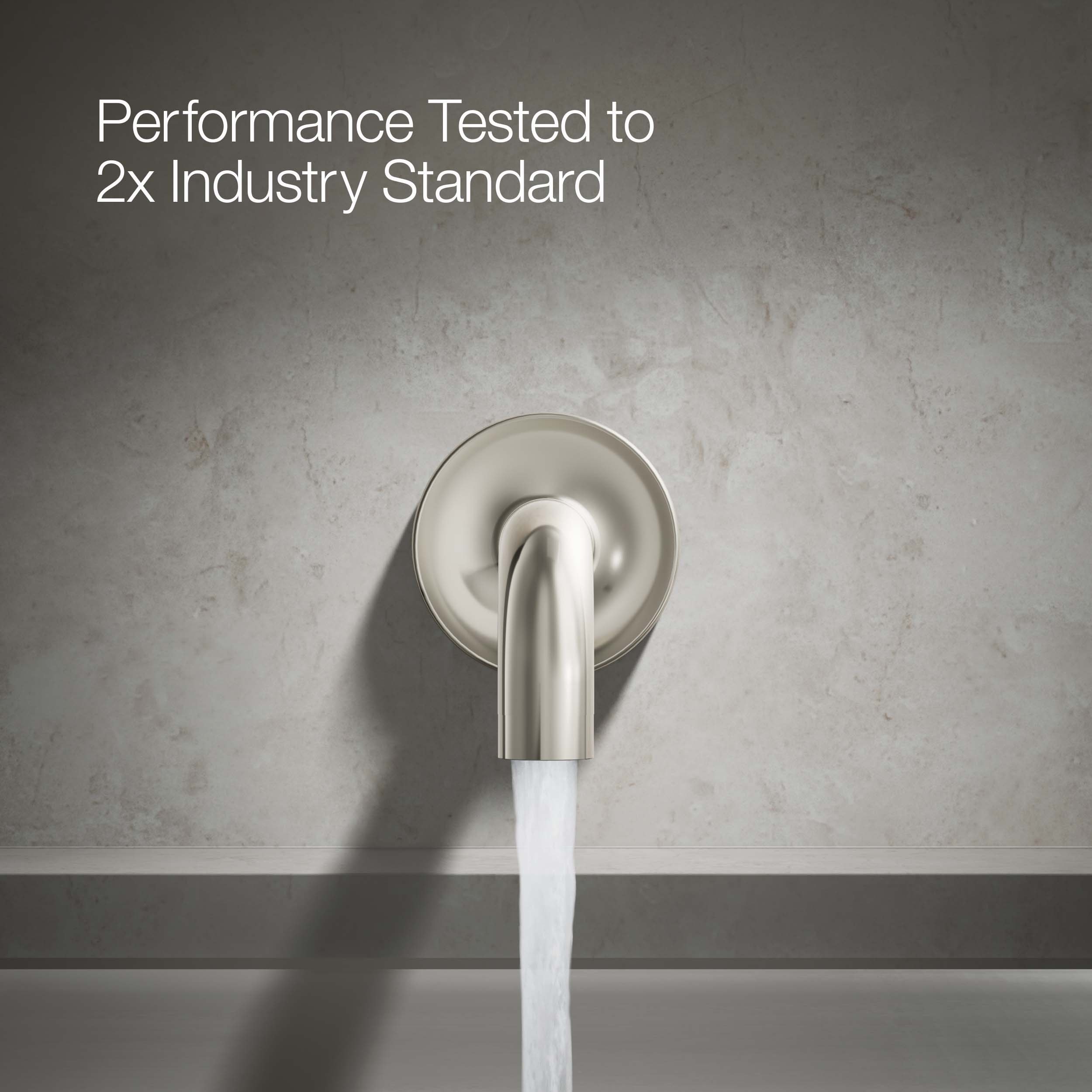Caño para bañera de montaje en pared en níquel pulido vibrante Purist de KOHLER con ajuste universal - 14427-SN