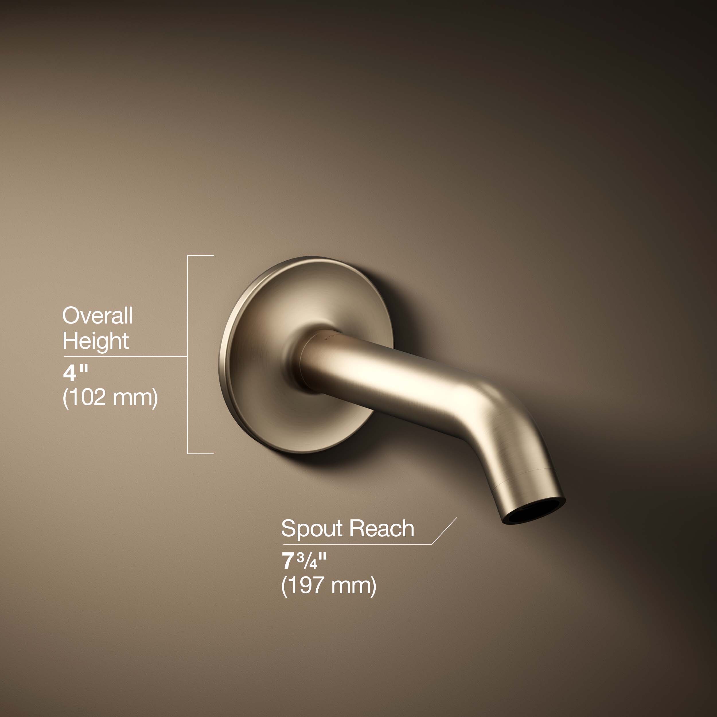Caño para Bañera de Montaje en Pared en Bronce Cepillado Vibrante Purist de KOHLER