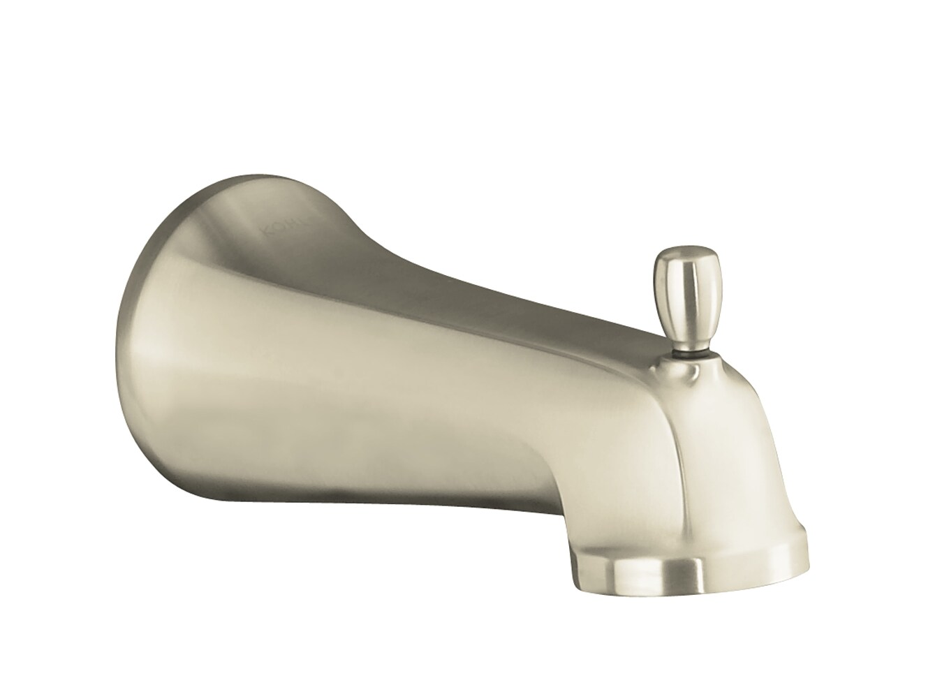 Caño de bañera de montaje en pared KOHLER Bancroft en níquel cepillado vibrante con desviador de ajuste universal 10589-BN