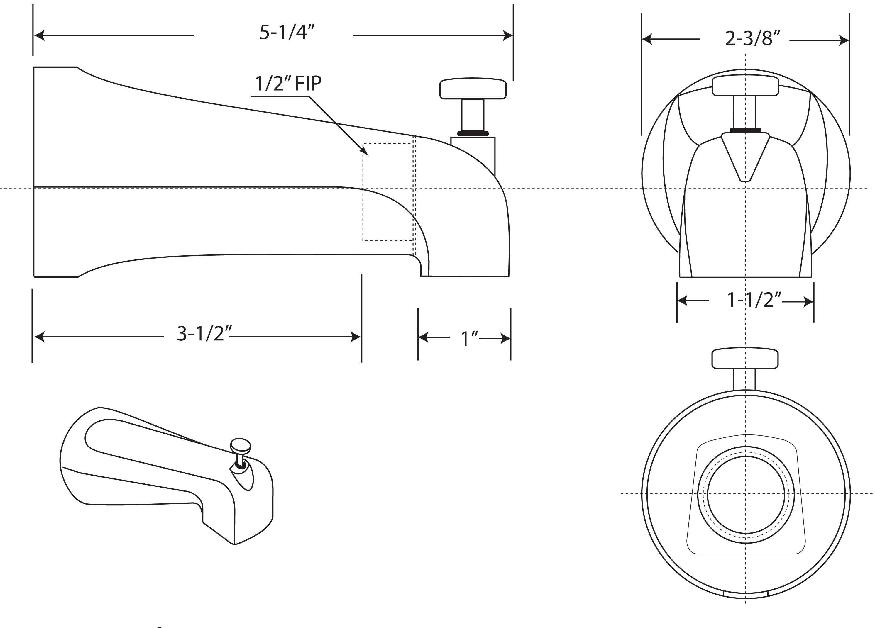 Caño para bañera en negro mate WESTBRASS con desviador E531D-1F-62