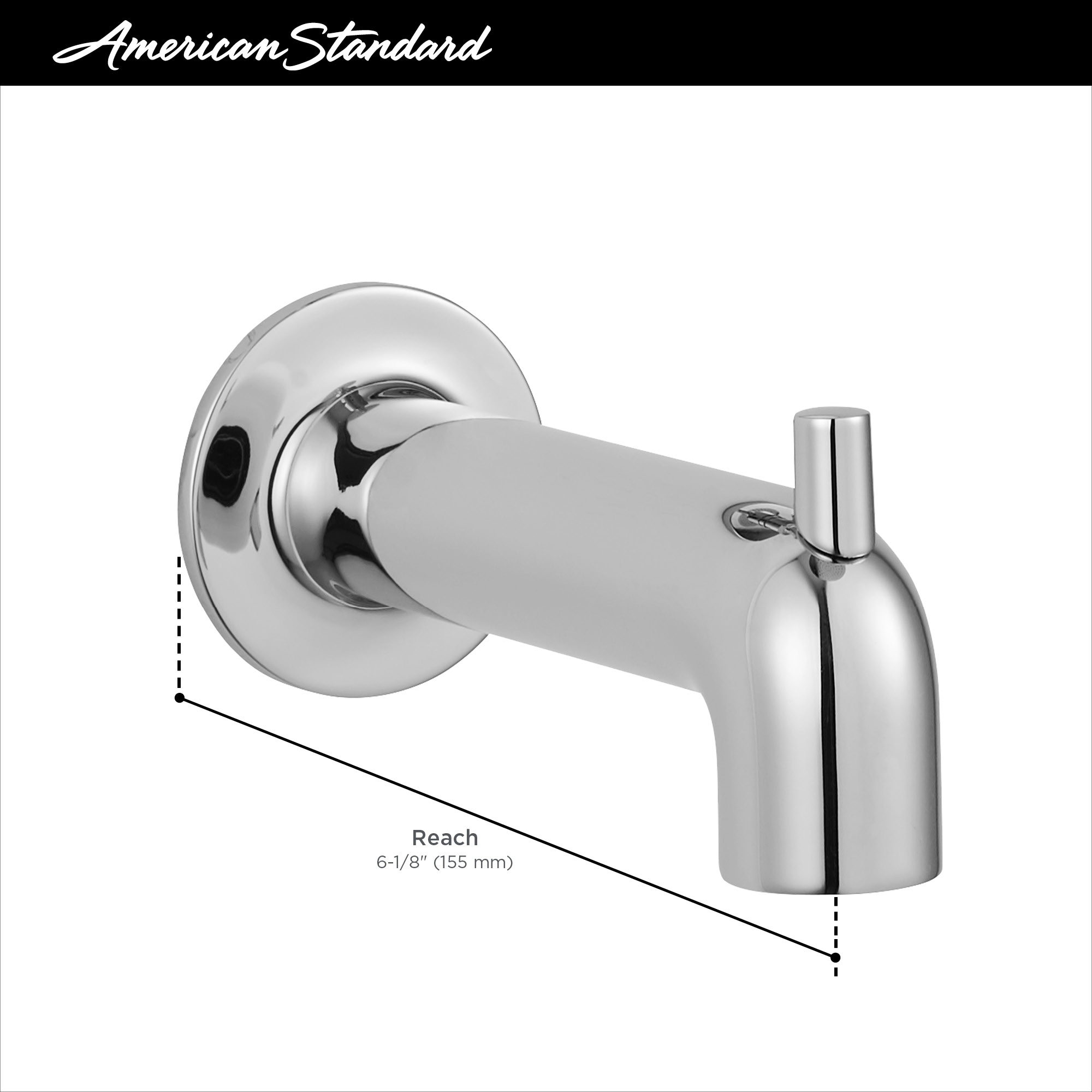 Caño de bañera cromado con desviador American Standard 8888319.002