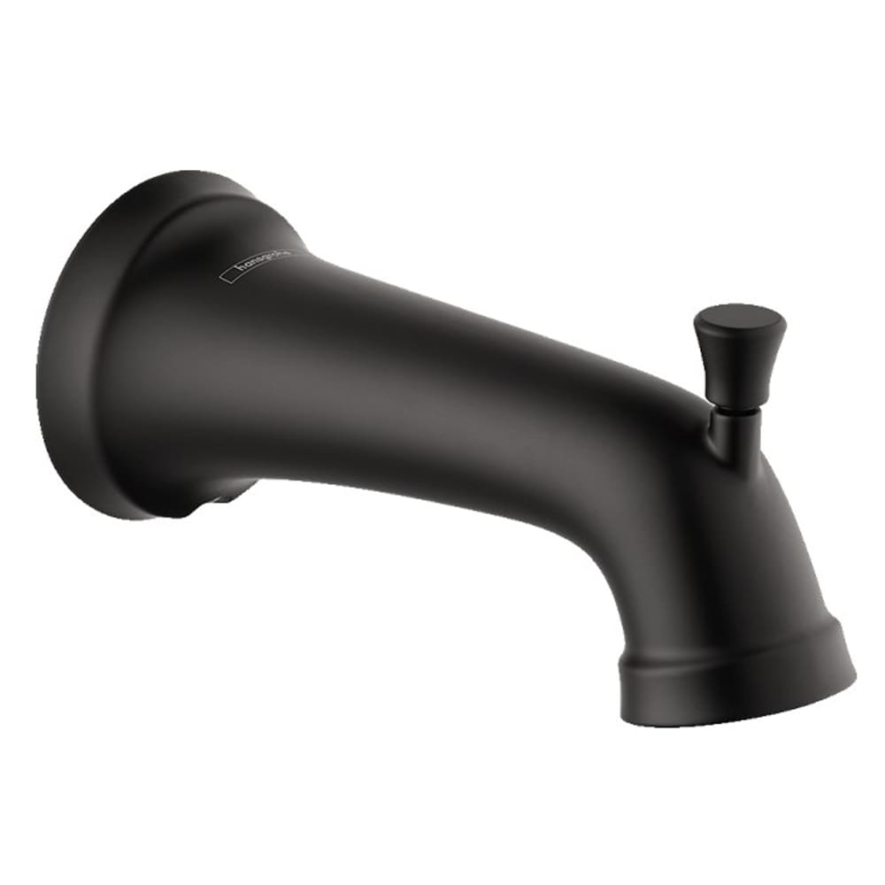 Tina de bañera en negro mate de Hansgrohe con desviador