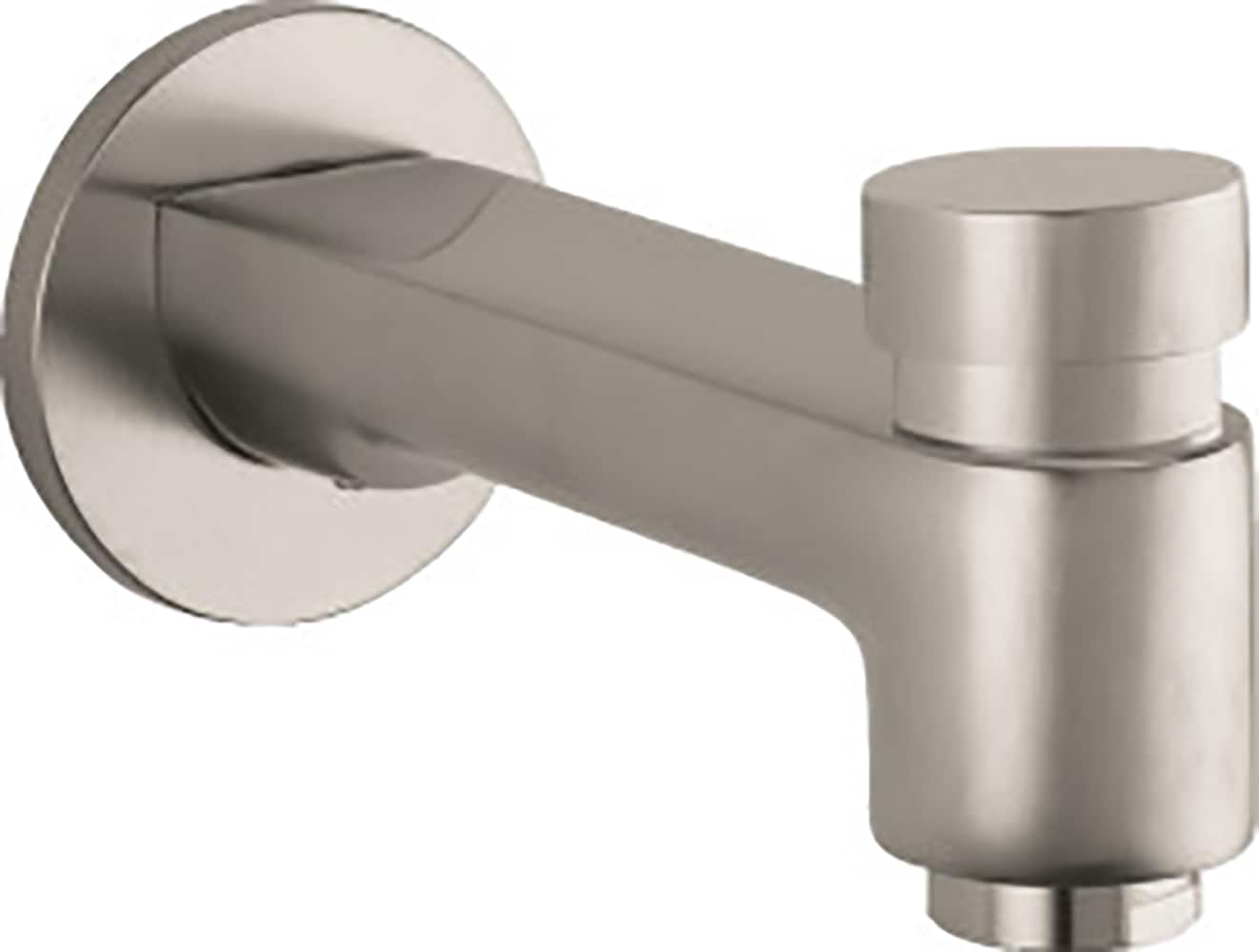Caño de bañera universal en níquel cepillado con desviador Hansgrohe 14414821