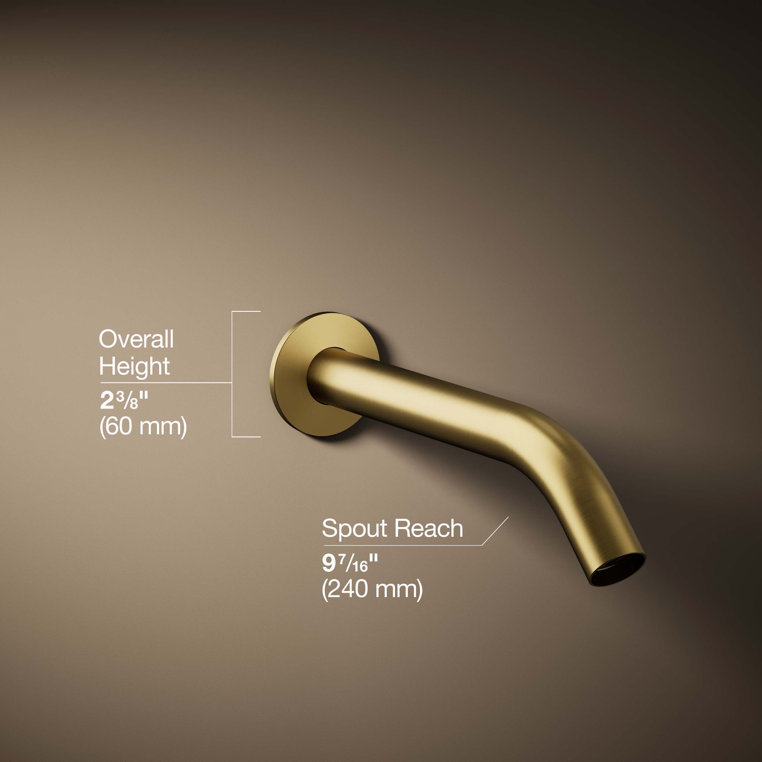 Caño de Bañera Universal Kohler en Latón Moderno Cepillado Vibrante