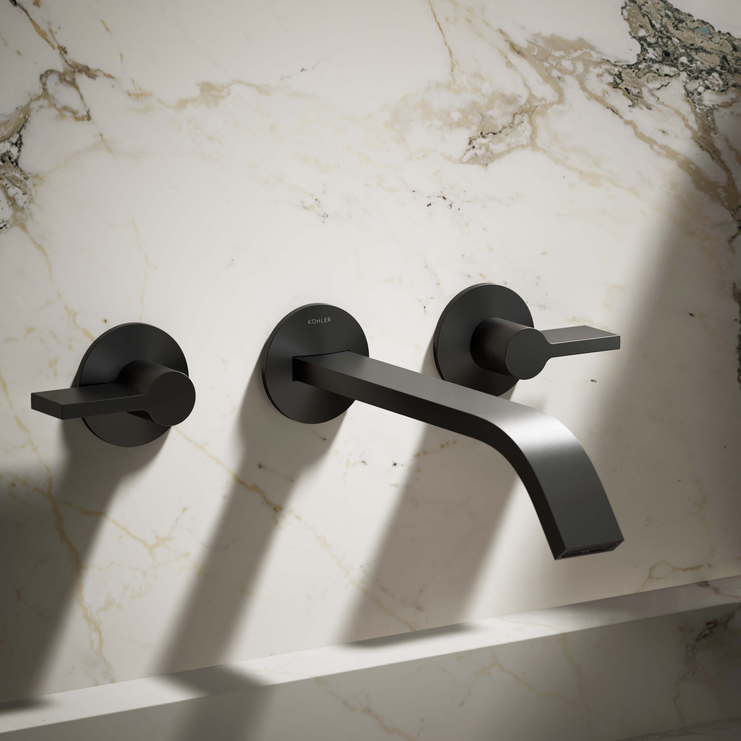 Caño para bañera de Ajuste Universal en Negro Mate KOHLER Components ( Incluye chapetón ) K-T23888-BL