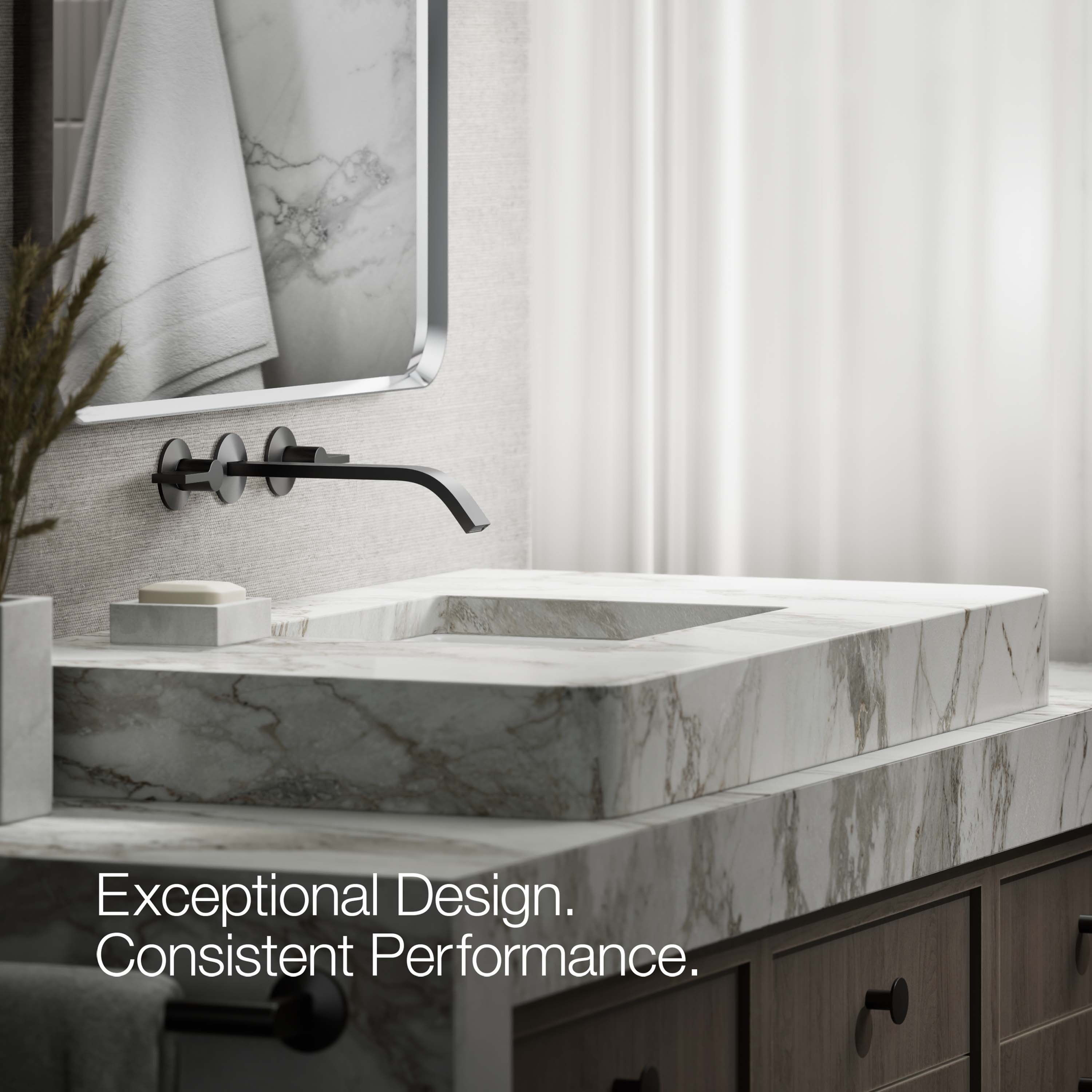 Caño para bañera de Ajuste Universal en Negro Mate KOHLER Components ( Incluye chapetón ) K-T23888-BL