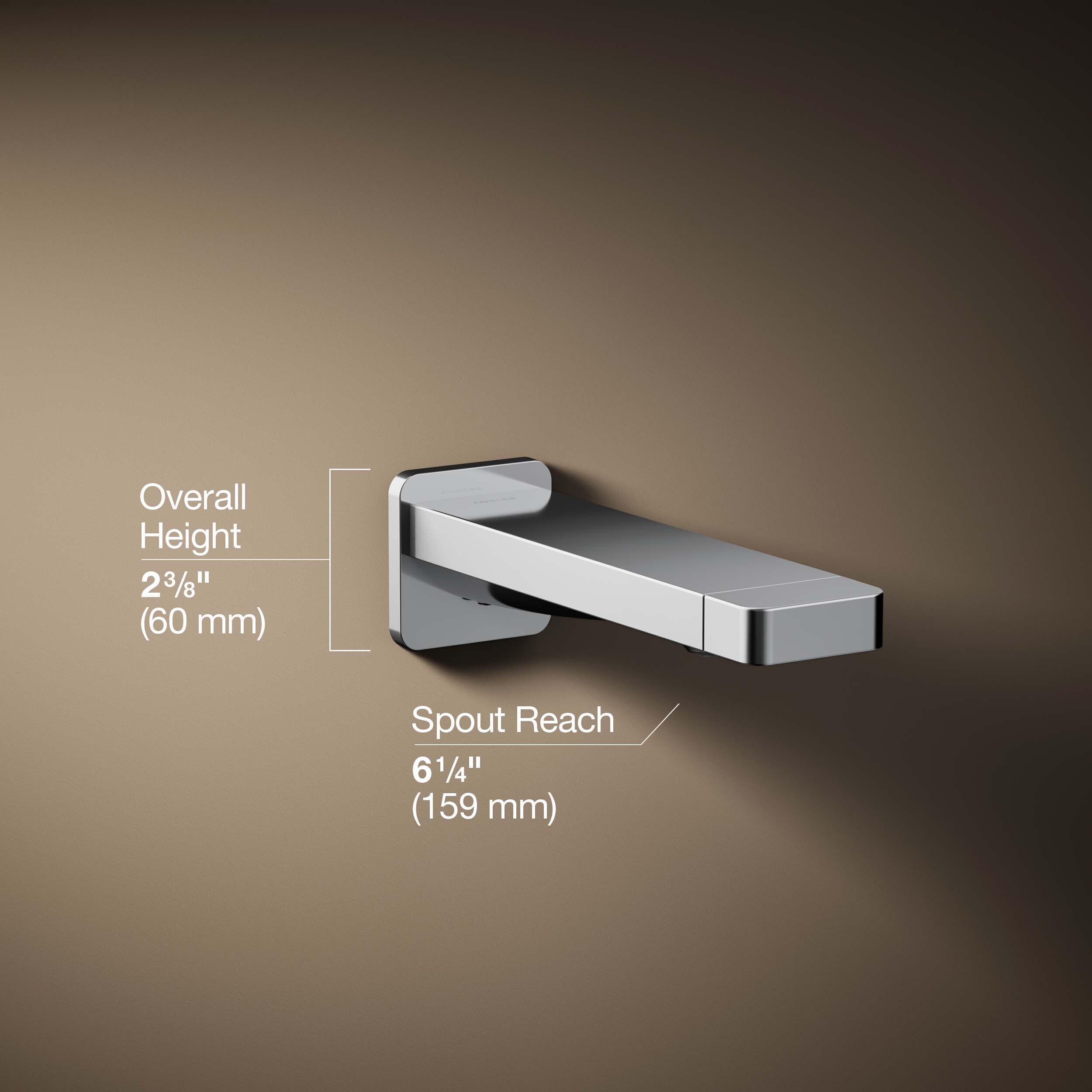 Caño para bañera con diverter en cromo pulido (incluye placa) KOHLER Universal Fit (Ref. K-23510-CP)