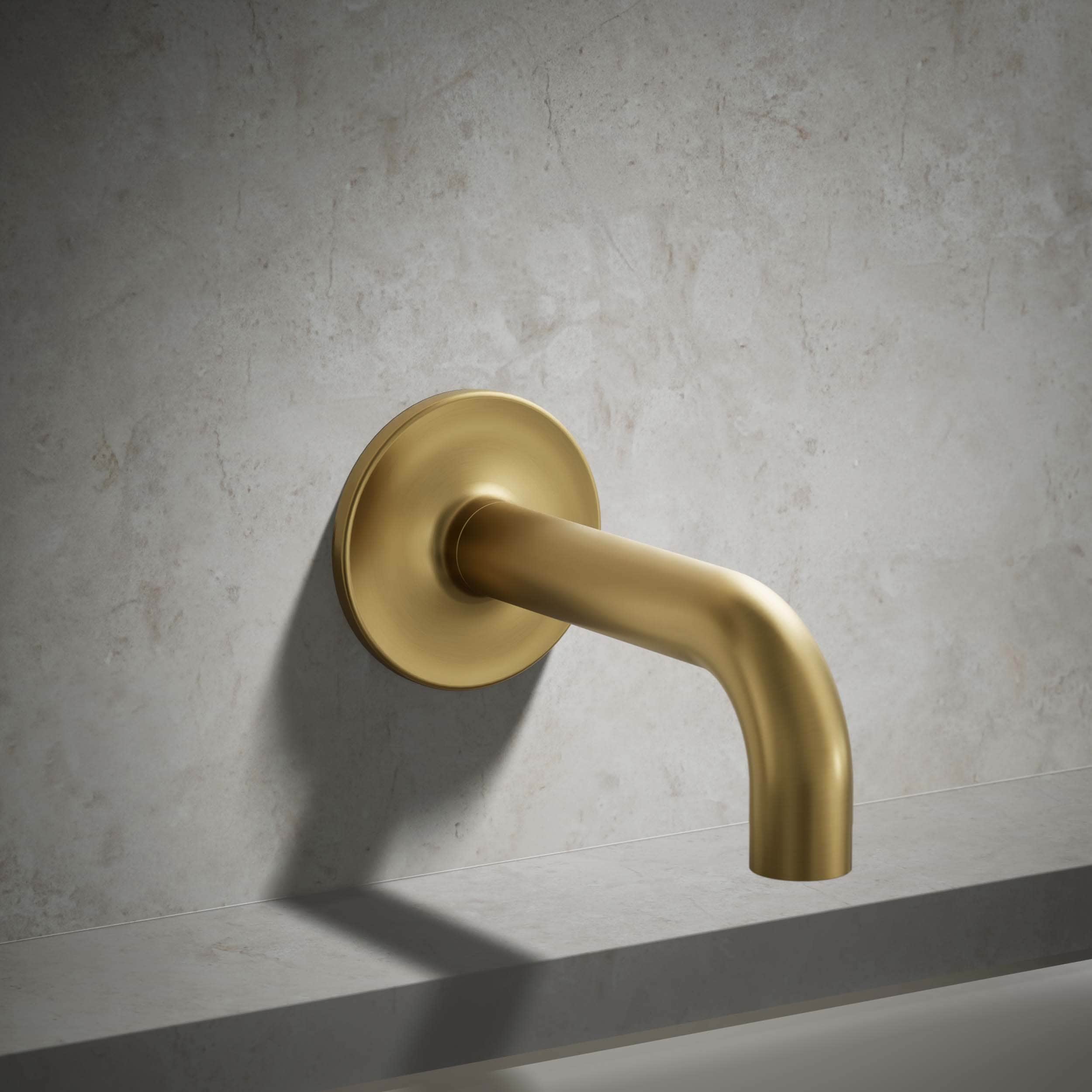 Caño para bañera adaptable de latón moderno cepillado vibrante KOHLER (incluye placa embellecedora) K-14427-2MB