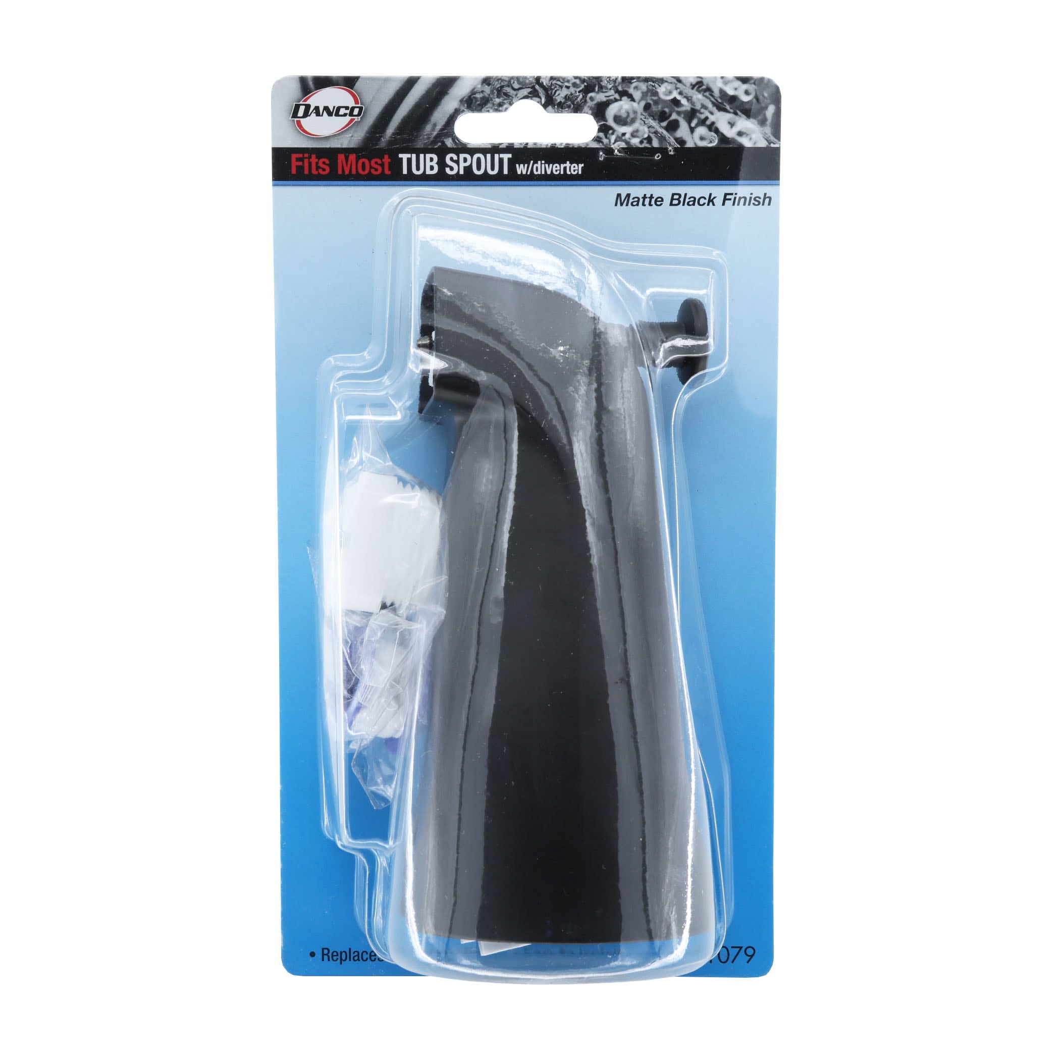 Boquilla de bañera de ajuste universal en negro mate con desviador Danco 11079