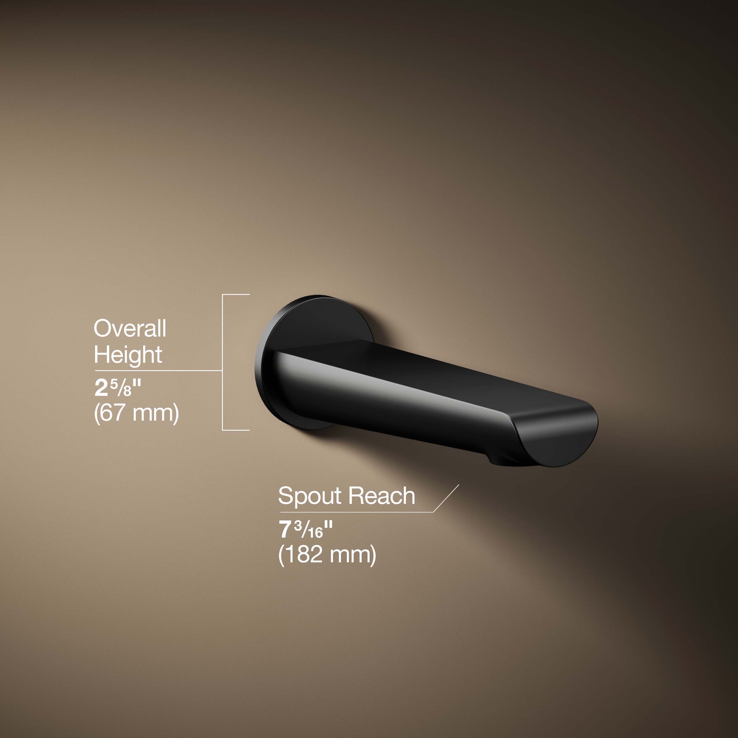 Caño de bañera universal en negro mate KOHLER K-97021-BL