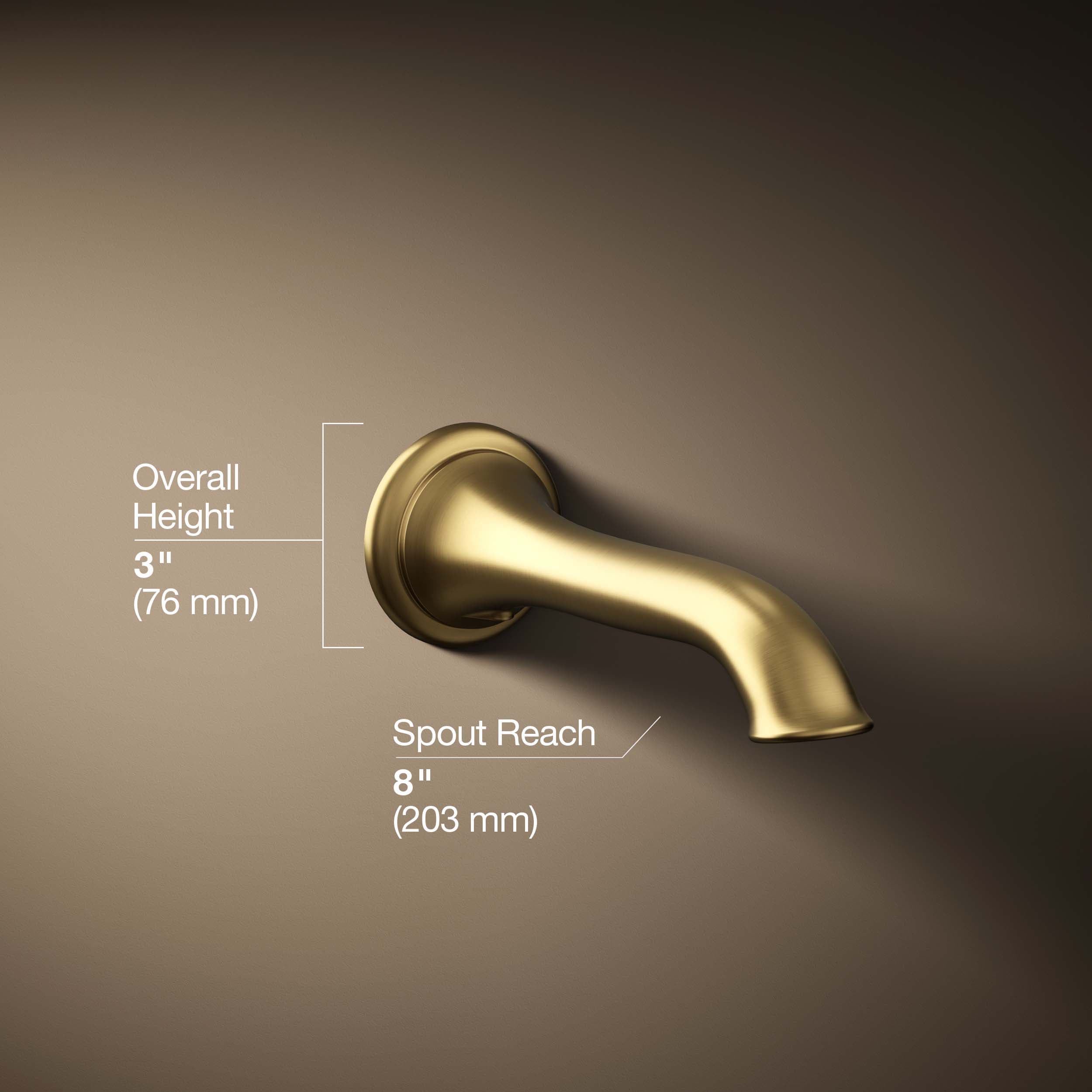 Caño de bañera Universal en latón moderno cepillado vibrante KOHLER K-72791-2MB