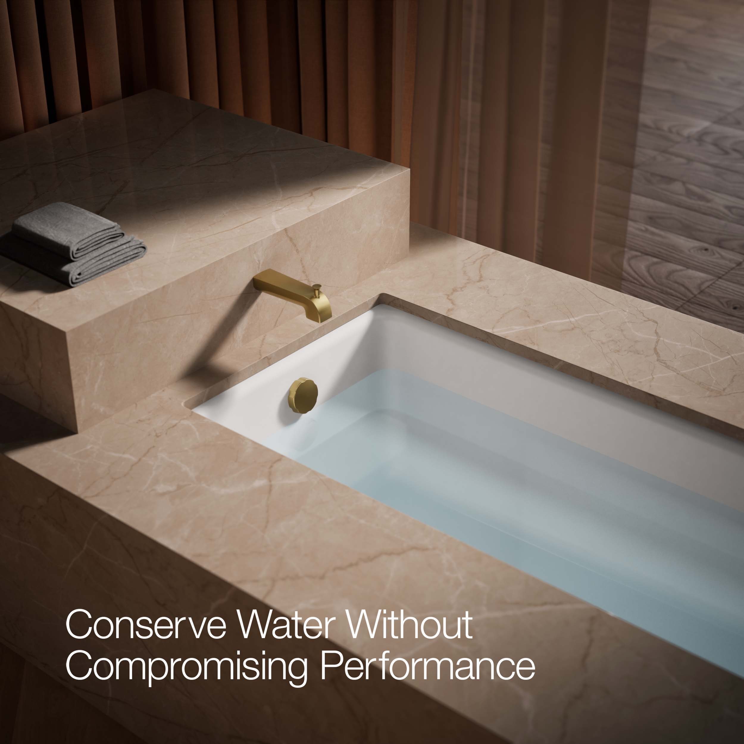 Caño de bañera con desviador en latón moderno y cepillado vibrante KOHLER - Ajuste Universal K-97089-2MB