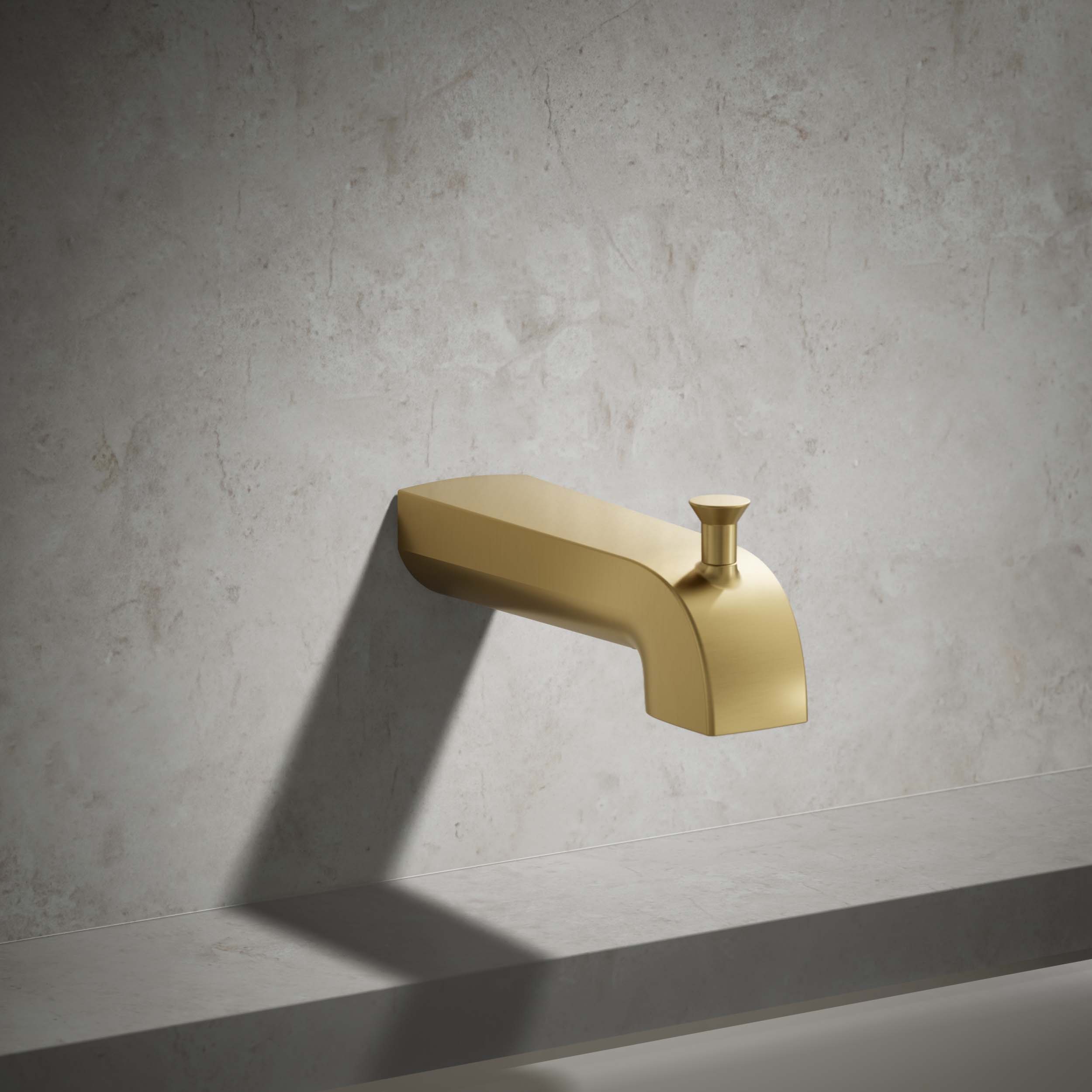 Caño de bañera con desviador en latón moderno y cepillado vibrante KOHLER - Ajuste Universal K-97089-2MB