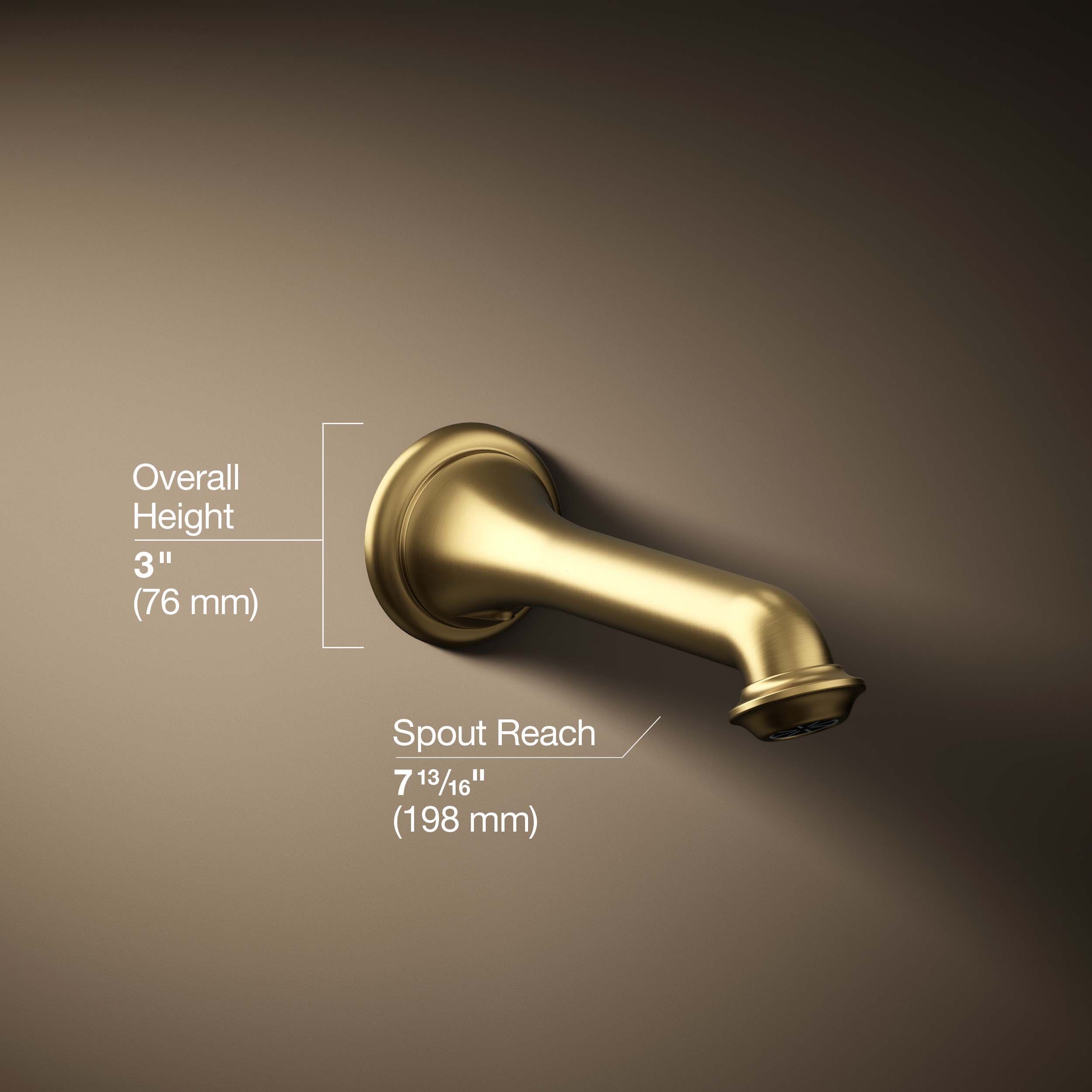 Caño de bañera de ajuste universal color latón moderno vibrante cepillado KOHLER K-72792-2MB