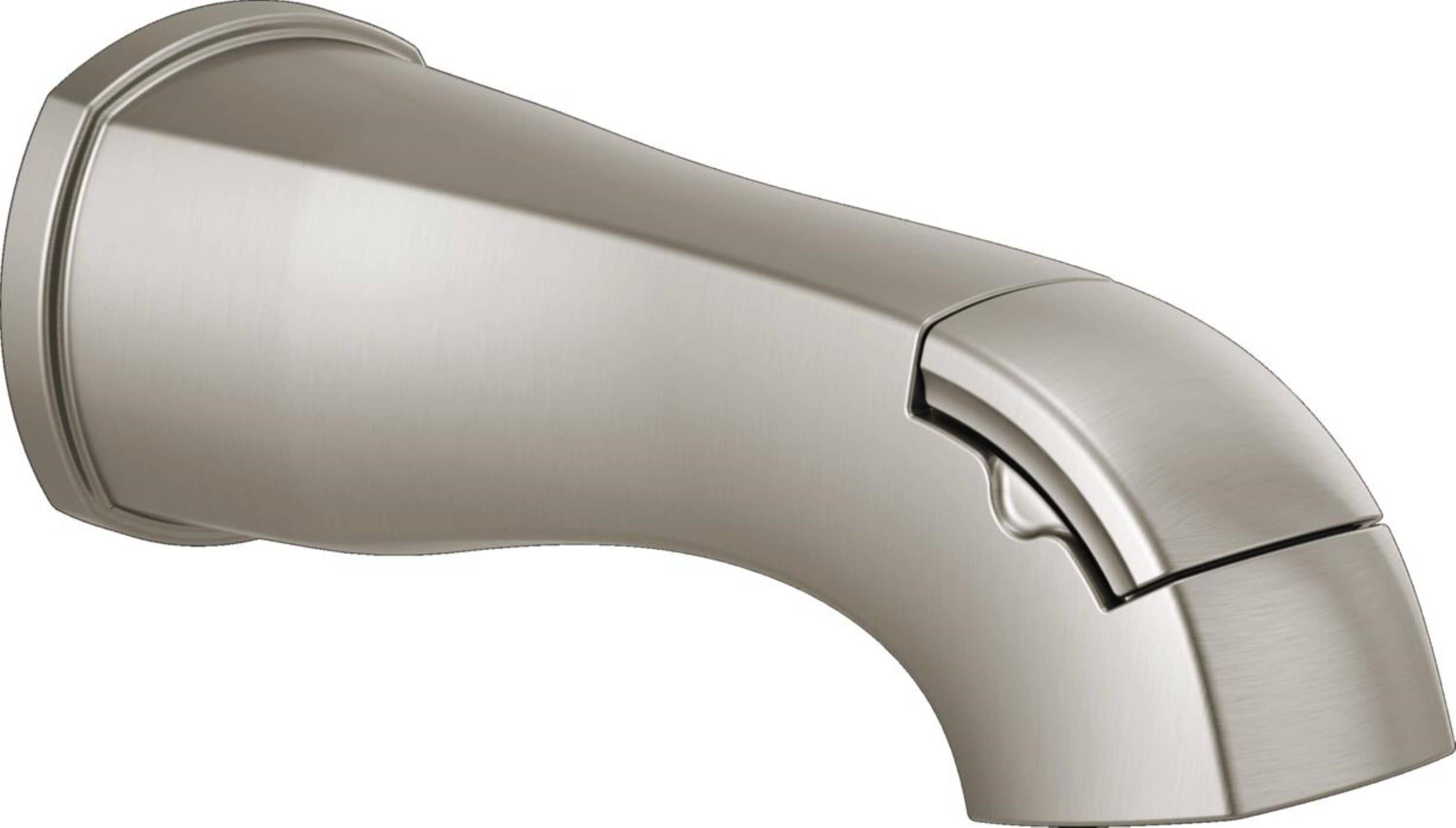 Caño de bañera con desviador universal para montaje en pared de acero inoxidable Lumicoat Delta
