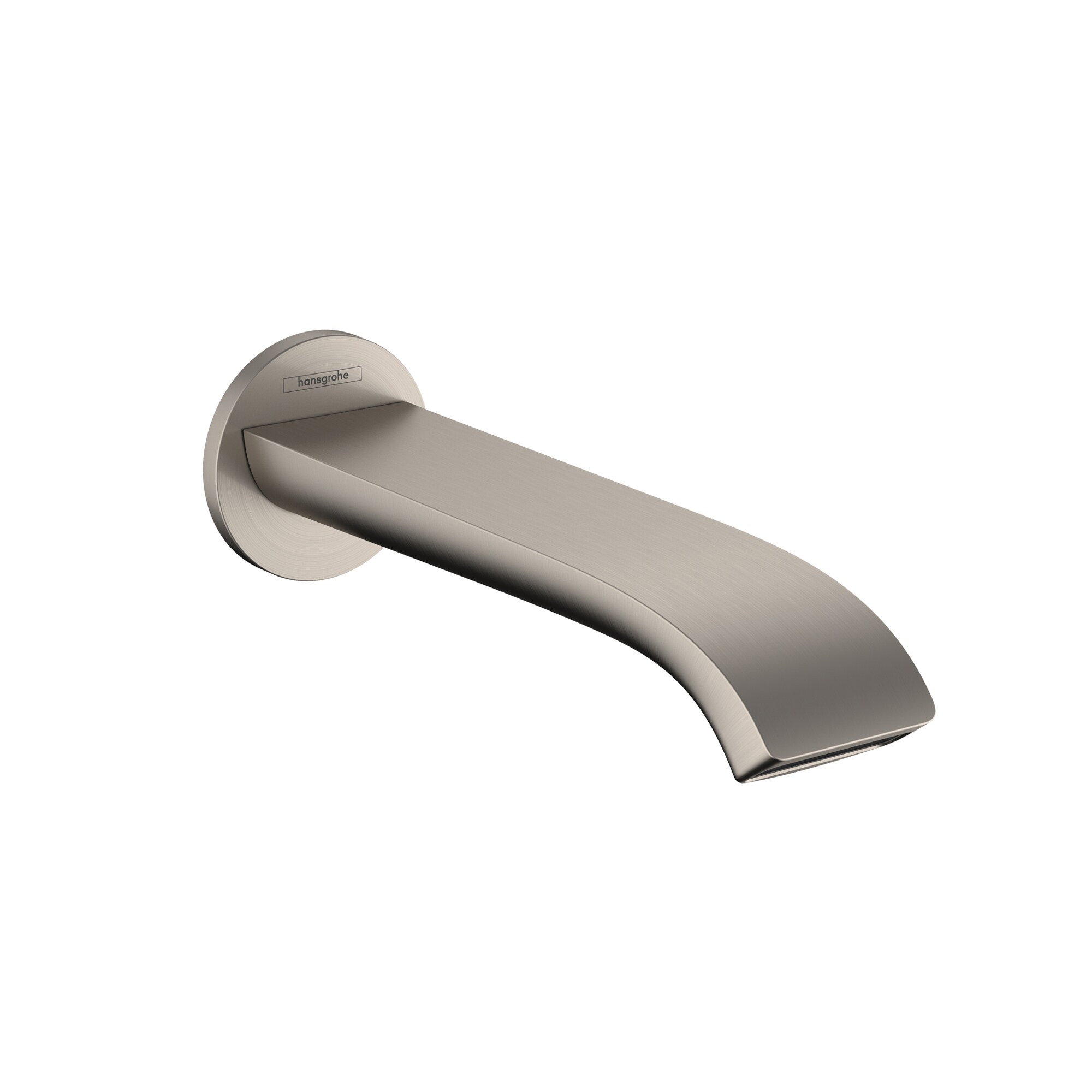 Caño de bañera Hansgrohe Vivenis en níquel cepillado para montar en la pared adaptable universalmente 75410821