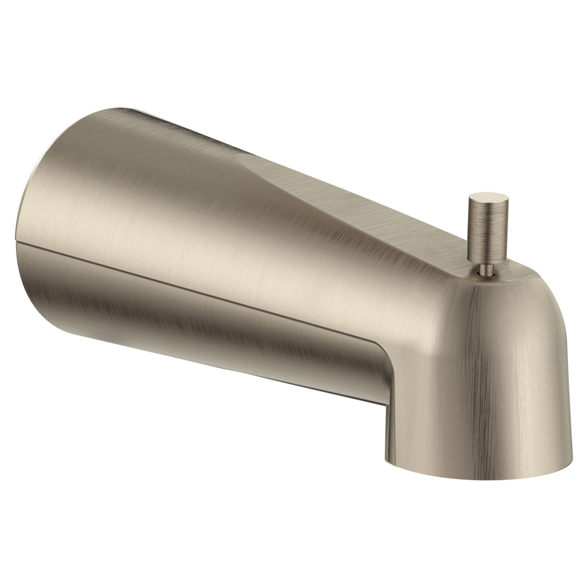 Caño de bañera universal de montaje en pared de níquel cepillado con desviador