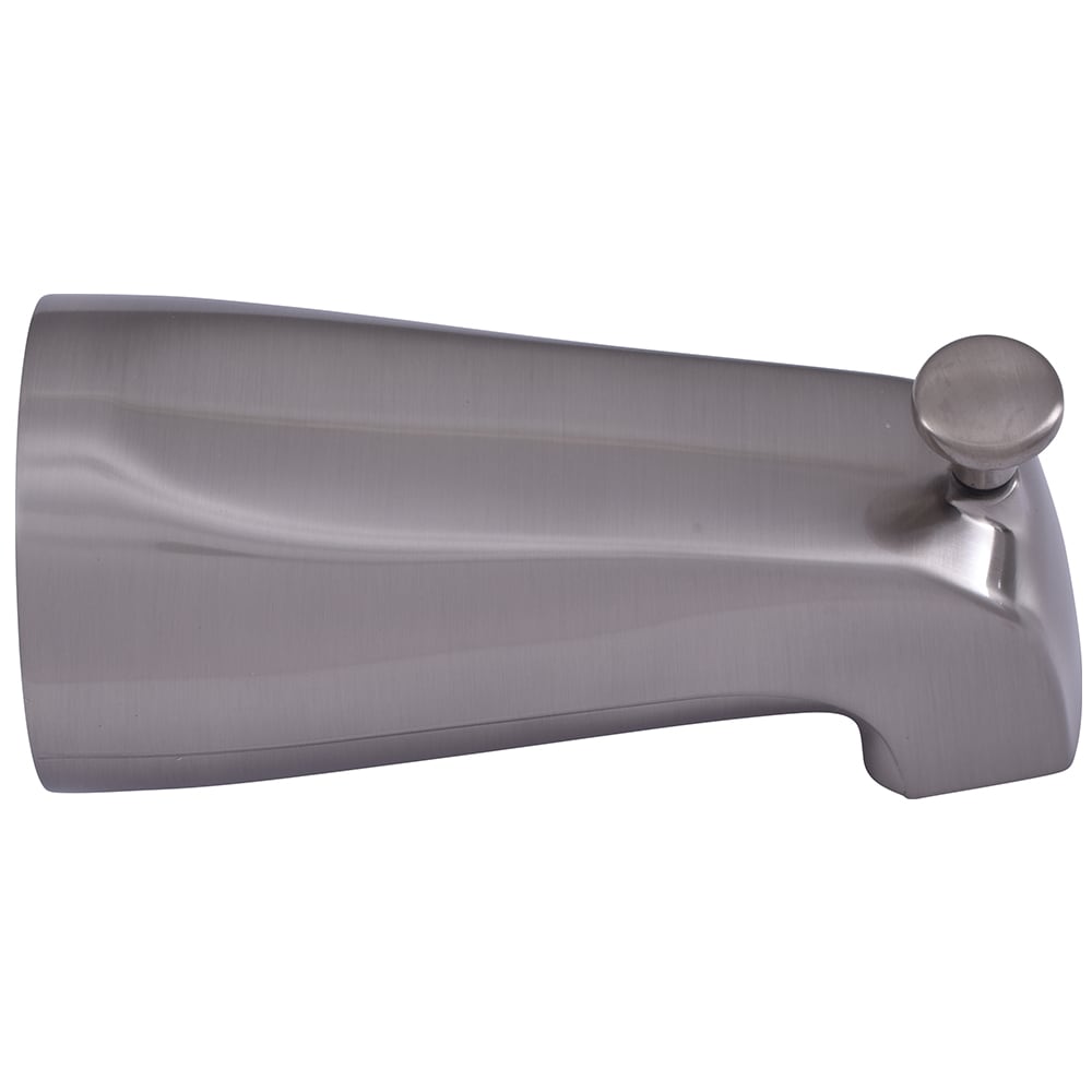 Caño para bañera con desviador de montaje en pared en níquel cepillado universal - EZ-FLO 15088