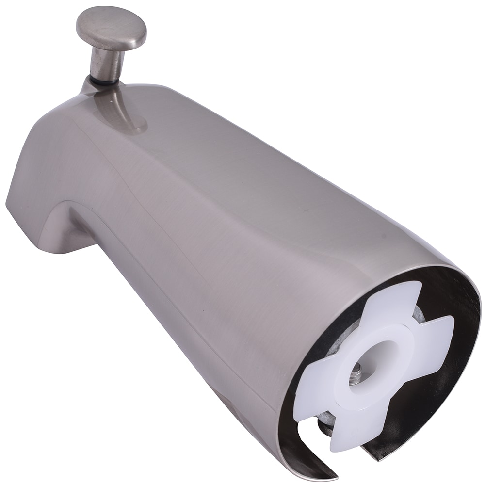 Caño para bañera con desviador de montaje en pared en níquel cepillado universal - EZ-FLO 15088