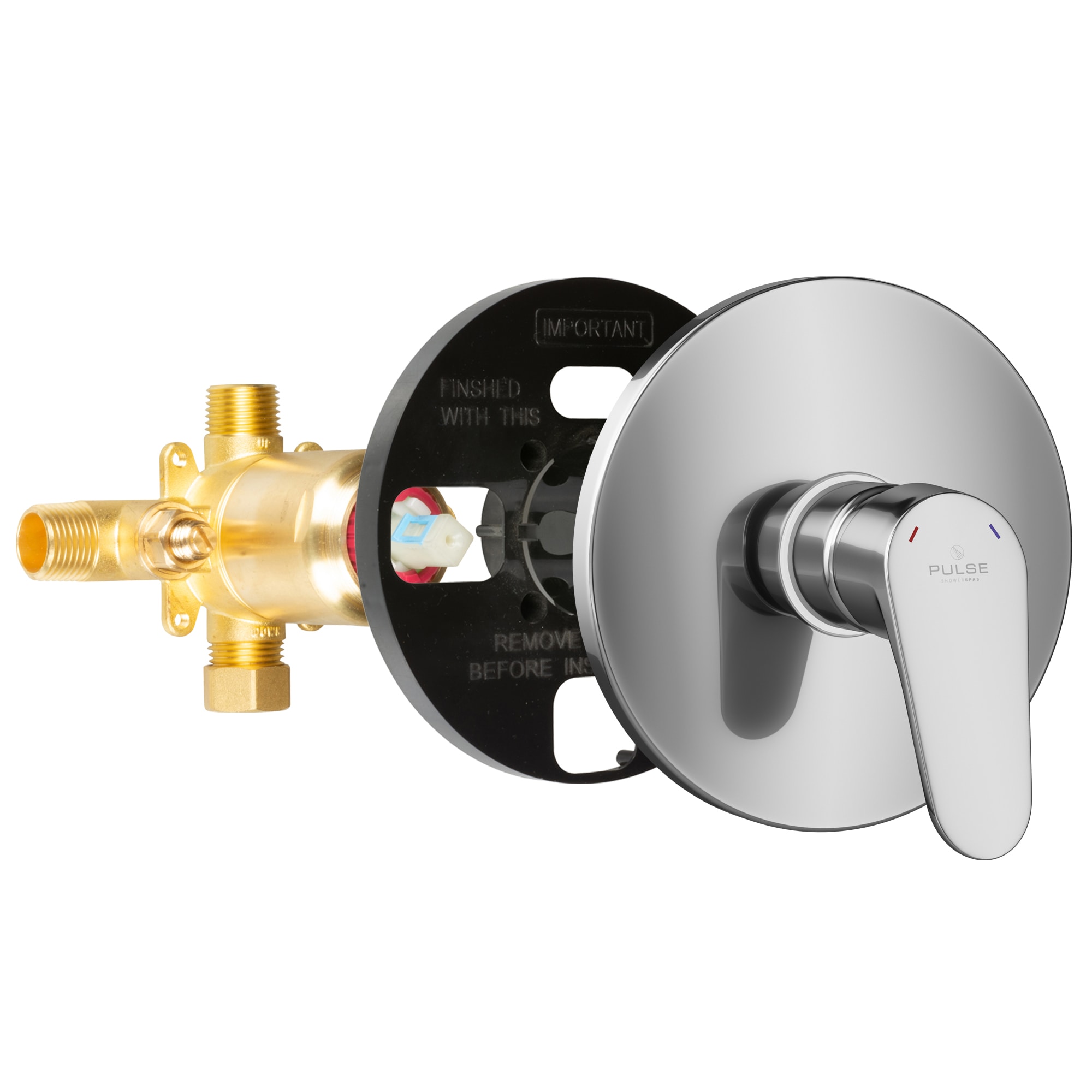 Válvula de equilibrado de presión de latón PULSE Tru-Temp 3/4 pulg ID MIP x 1/2 pulg OD MIP 3001-RIV-PB-CH