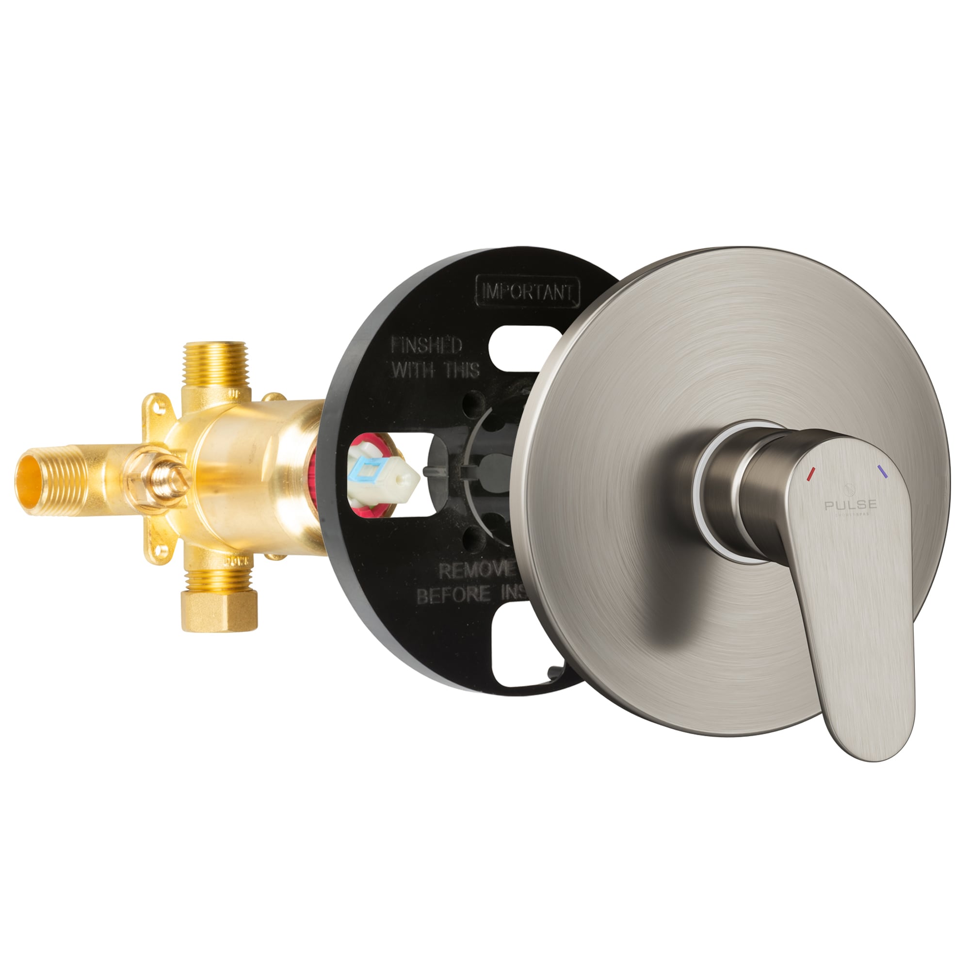 Válvula de balance de presión de latón PULSE Tru-Temp 1/2 pulgadas ID MNPT x MNPT 3001-RIV-PB-BN