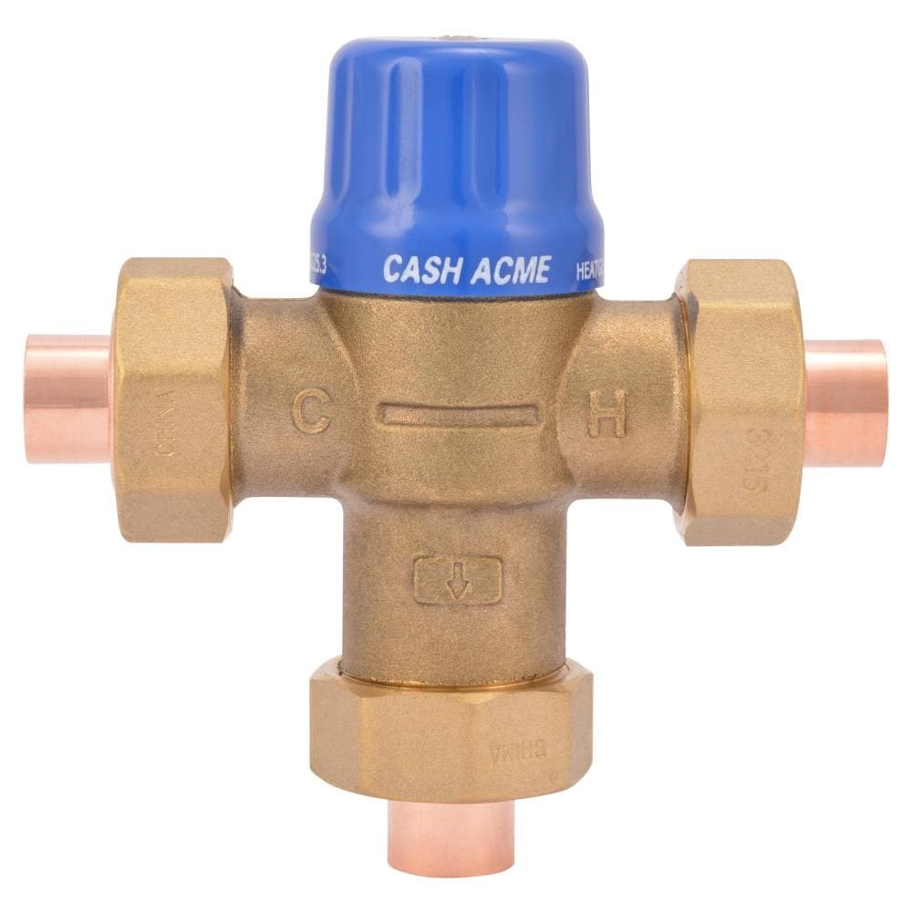 Válvula mezcladora termostática de latón de 1/2 pulgada ID x 1/2 pulgada OD de cobre sweat Cash Acme 24501