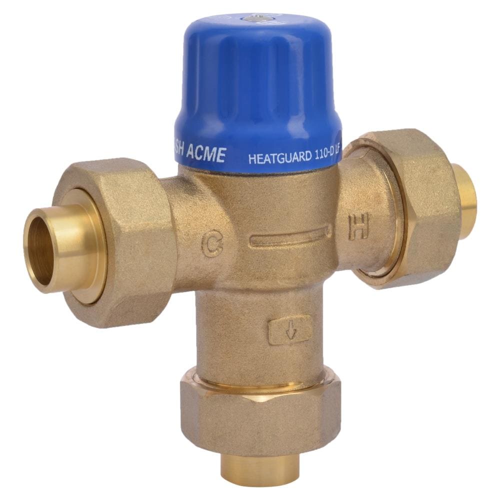 Válvula mezcladora termostática de latón de 1/2 pulgada ID x 1/2 pulgada OD de cobre sweat Cash Acme 24501