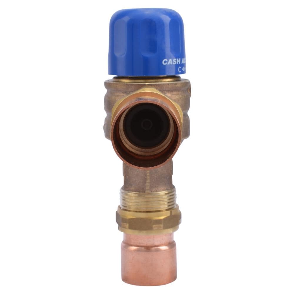 Válvula mezcladora termostática de latón con sudor de cobre de 1-1/4 pulgadas ID x 1-1/4 pulgadas OD de Cash Acme 24521