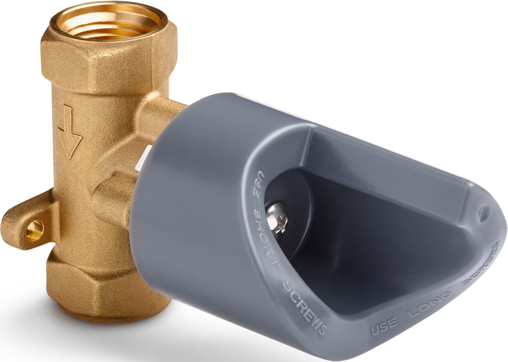 Válvula desviadora de latón KOHLER Real Rain de 1/2 pulgada ID MNPT x 1/2 pulgada OD MNPT K-76746-NA