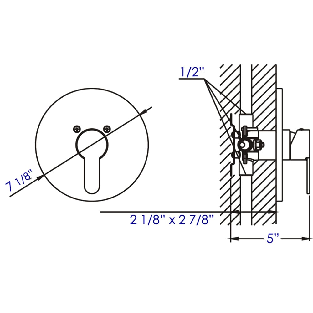 Válvula de control de volumen de latón ALFI ALFI de 1/2 pulgadas ID MNPT x 1/2 pulgadas OD MNPT AB3001-PC