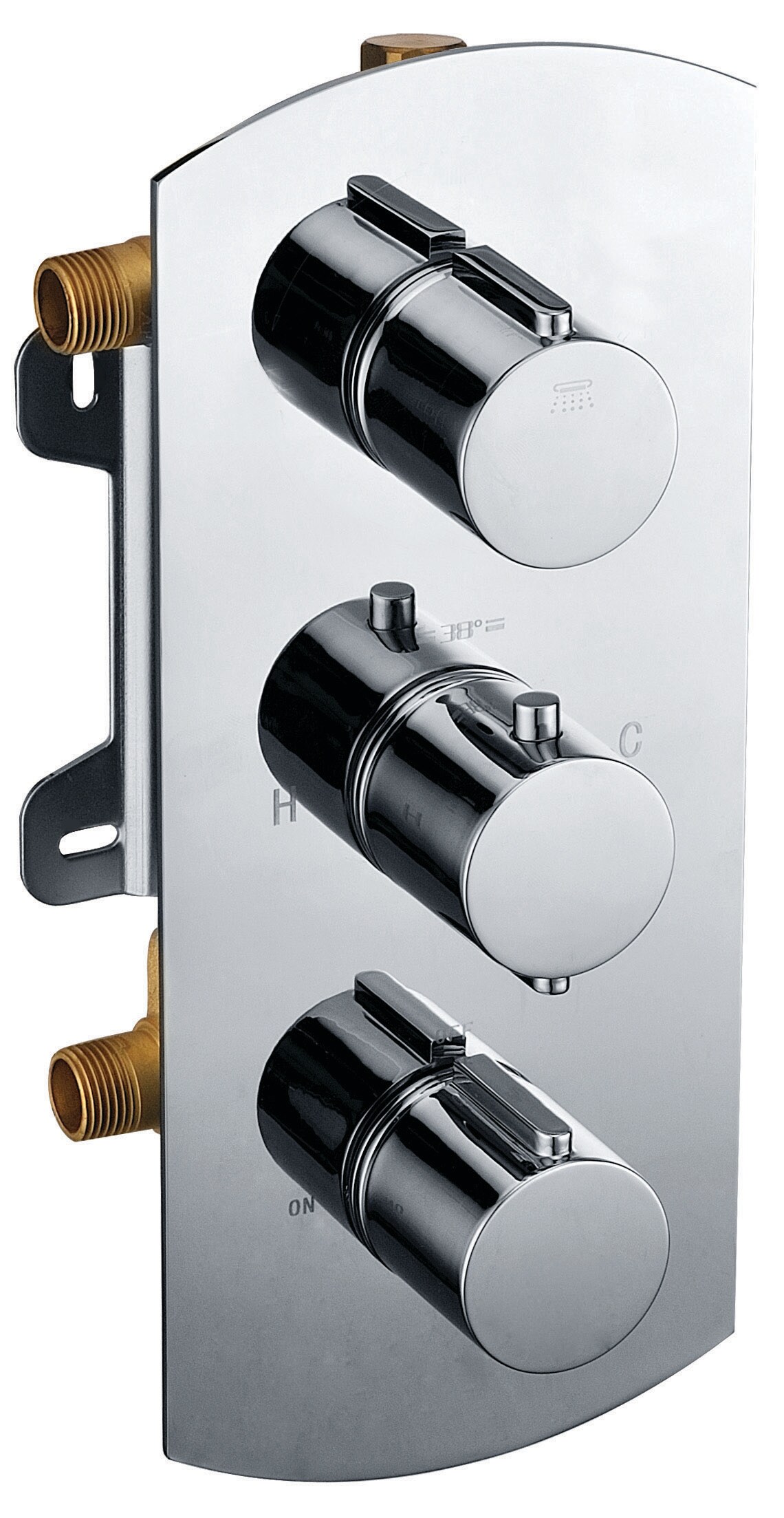 Válvula de mezcla termostática de latón ALFI ALFI 1/2 pulgada ID MNPT x 1/2 pulgada OD MNPT AB3901-PC