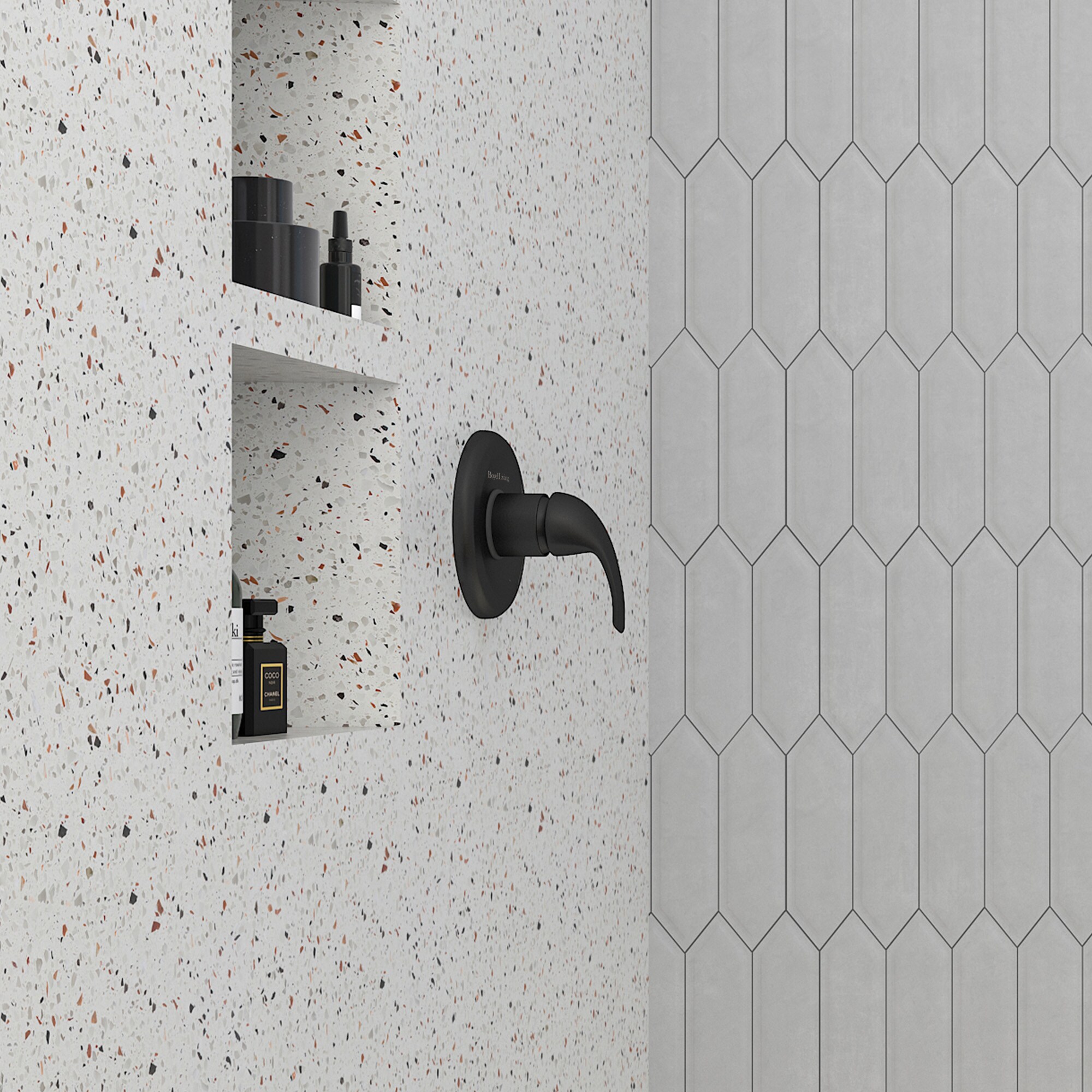 Regadera CASAINC con válvula de 1-1/2 pulgadas de diámetro interior y exterior de 1-1/2 pulgadas. Válvula de presión equilibrada de latón prensado RB0703.