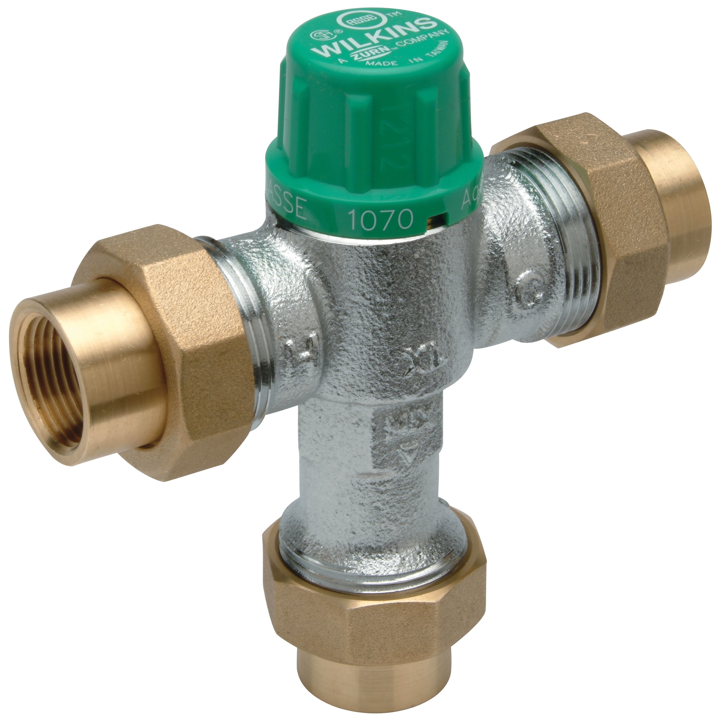 Válvula mezcladora termostática de bronce Aqua-Gard de 3/4 pulgadas ID hembra x 3/4 pulgadas OD hembra Zurn Wilkins 34-ZW1070XL