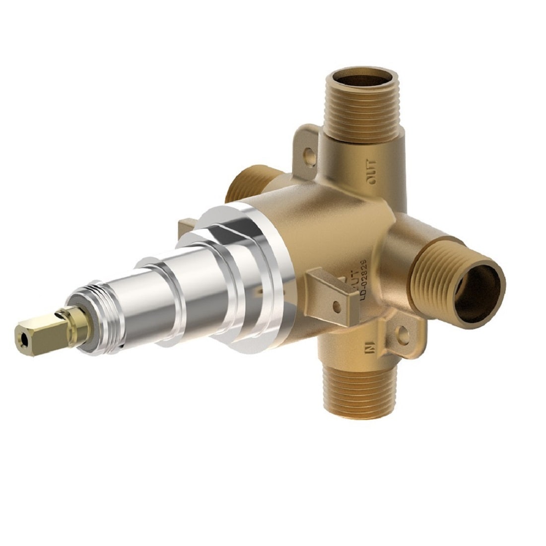 Válvula de Desviador de Latón Symmons Temptrol para Tubería de Hierro de 1/2 pulgadas ID x 1/2 pulgadas OD
