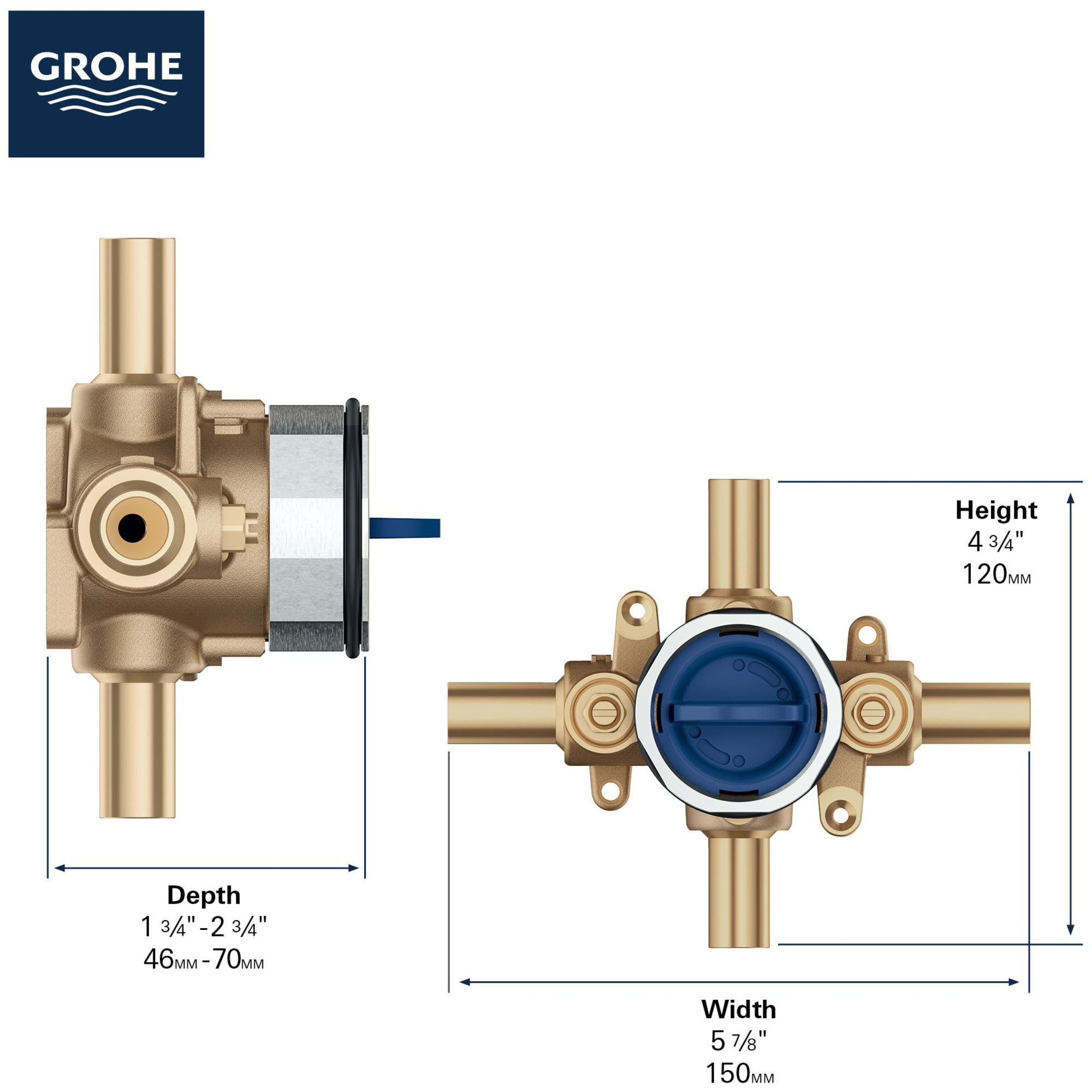 Válvula de equilibrio de presión de latón Grohe Press x Press 35113000