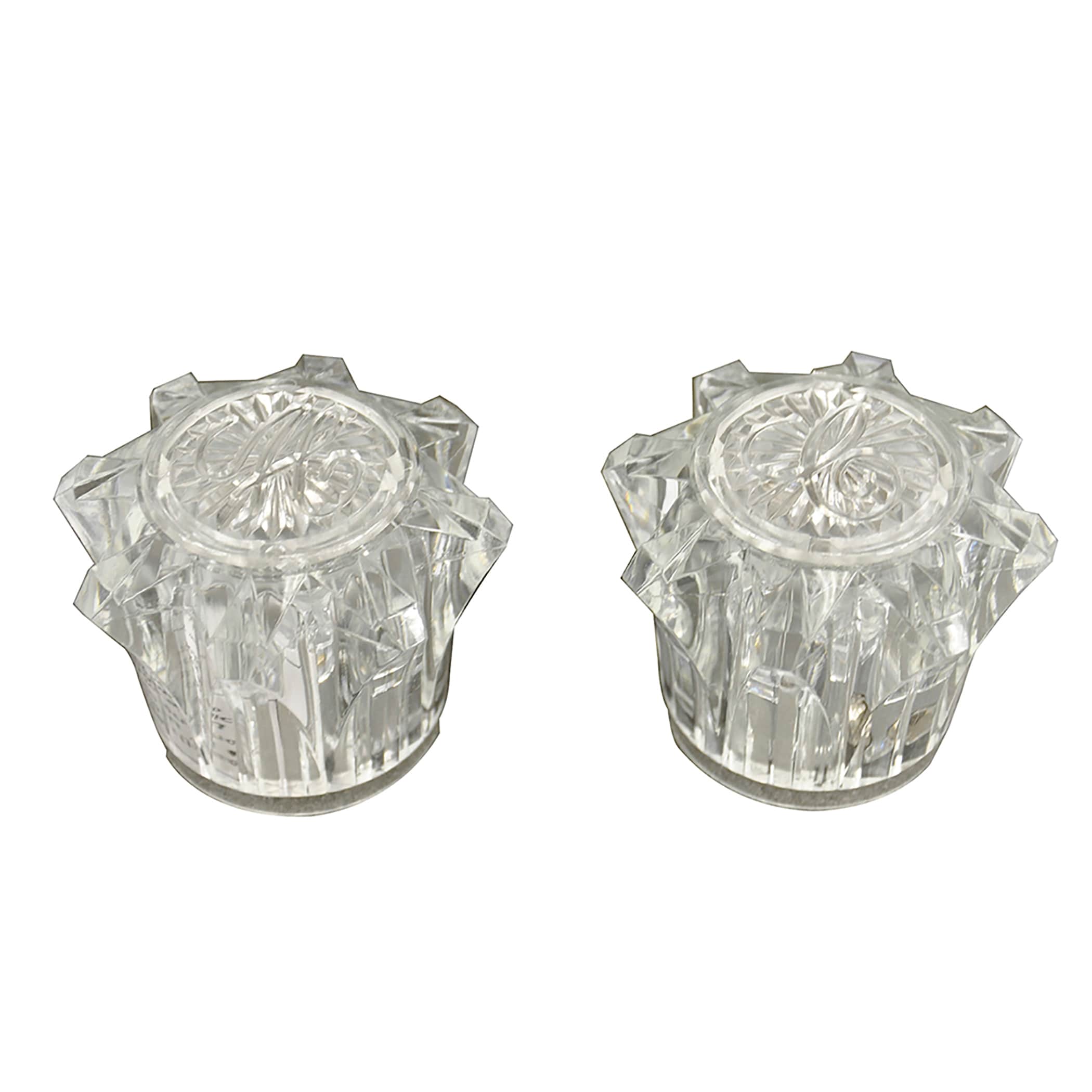 Manija para grifo de lavabo de acrílico transparente de 2 asas - Paquete de 2