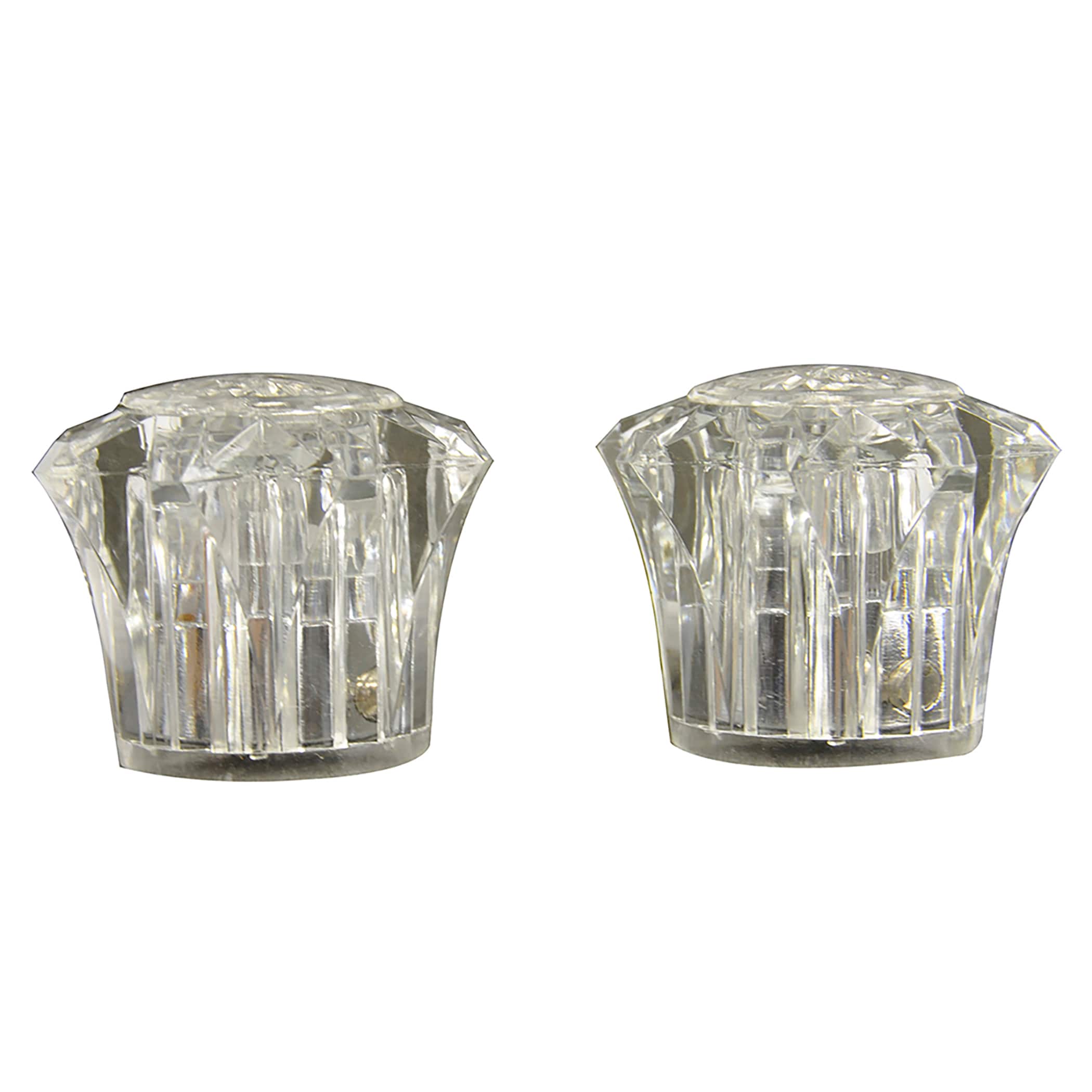 Manija para grifo de lavabo de acrílico transparente de 2 asas - Paquete de 2