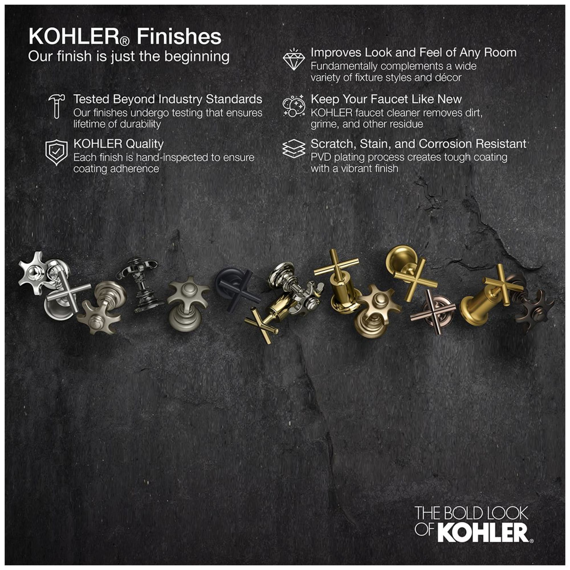 Manija de llave de regadera en Cruz en negro mate KOHLER K-T14488-3-BL